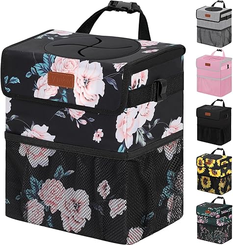 Miniatura 9 de Papelera para Coche con Tapa Colgante para Asiento Trasero, Accesorios para Coche para Mujeres y Hombres, Papelera Automotriz a Prueba de Fugas