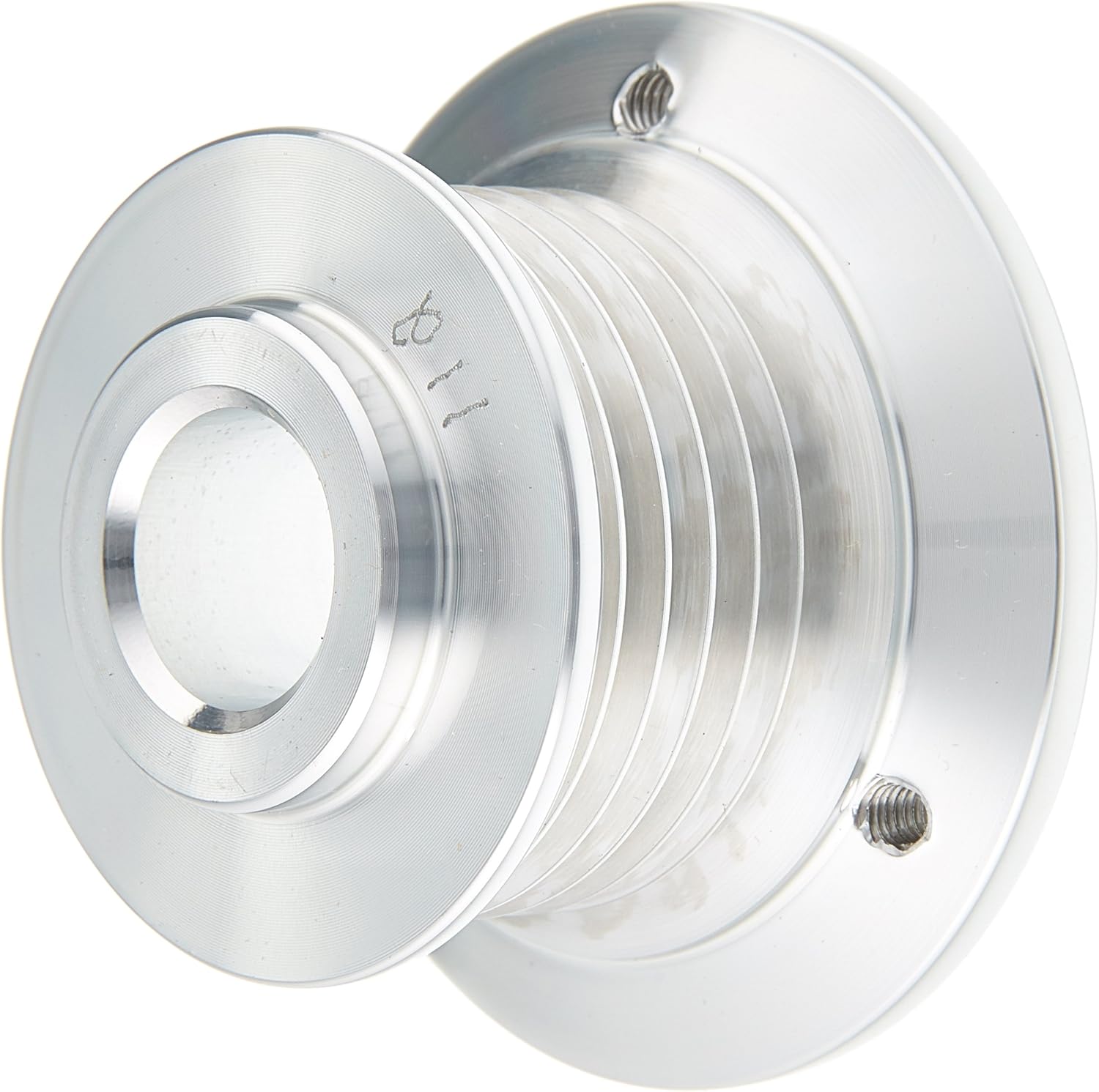 March Performance 112 Clear Powdercoat Billet Aluminum 6-Rib Alternator Pulley with Cover