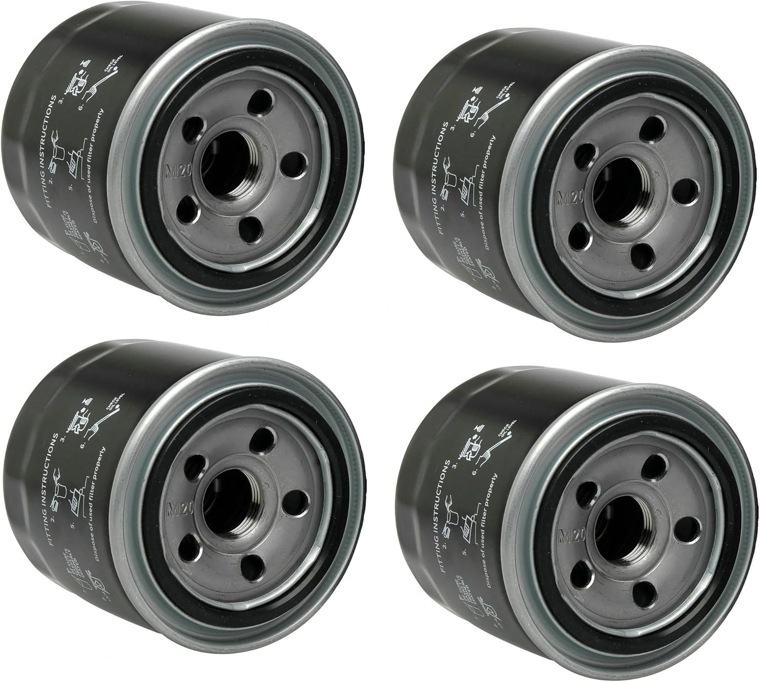 4 Pcs BAIZHIHUA HH150-32094 Oil Filter Replaces 129150-35170, 51064, 122-0833 Fits Kubota B1550,B1700,B2320,B2620,B2650,B2920,B5200,B7100,B7200,B7500,BX2670 YANMAR 4TNE 3TNV 4TNV 4JH Series