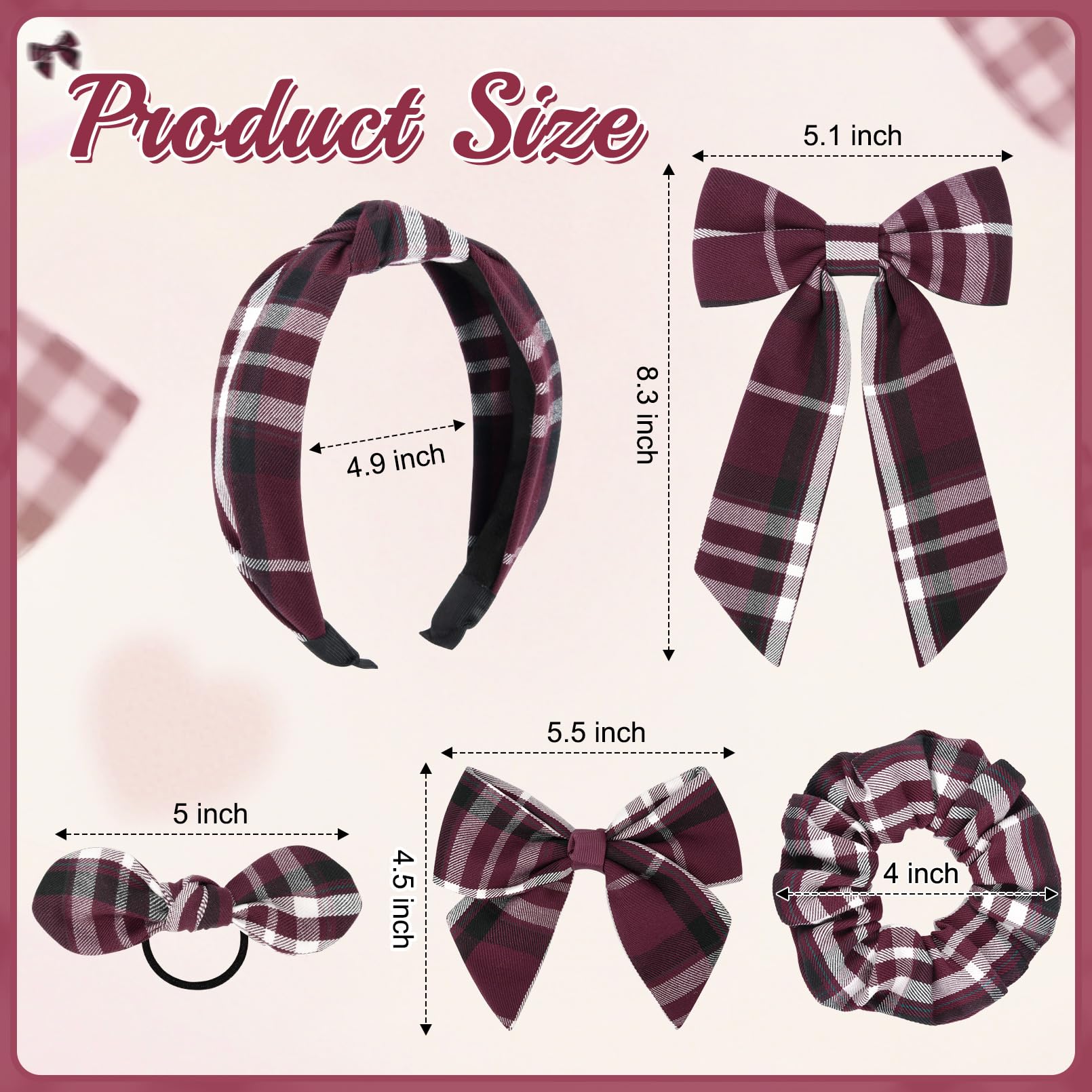Amazon.com : DEEKA 5 Styles Uniform Plaid Long Tail Hair  display picture 2