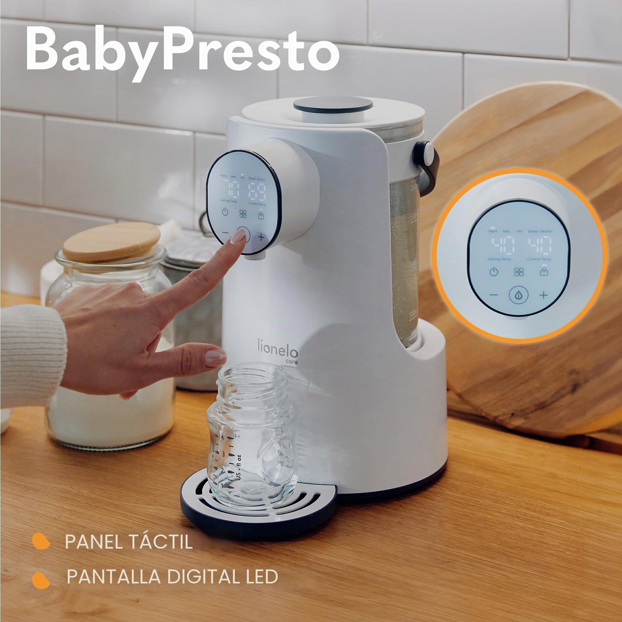Lionelo BabyPresto Avanzado Máquina de Leche, Tanque de Cristal 2 l