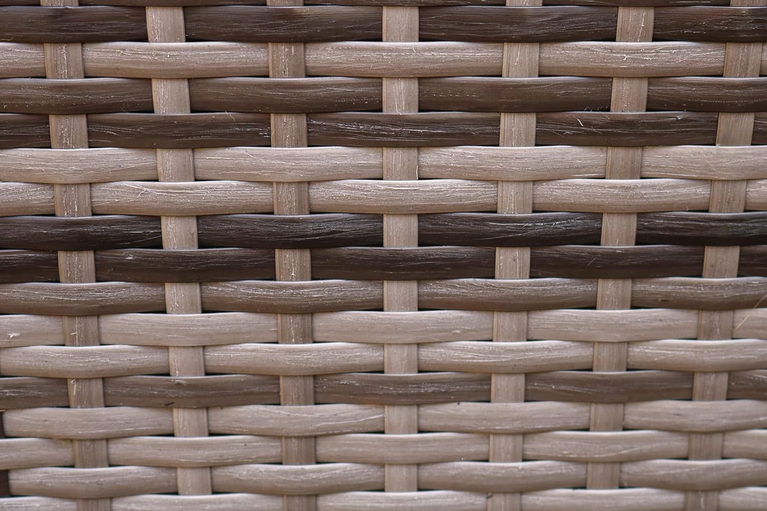 Close-up of the grey rattan weave pattern