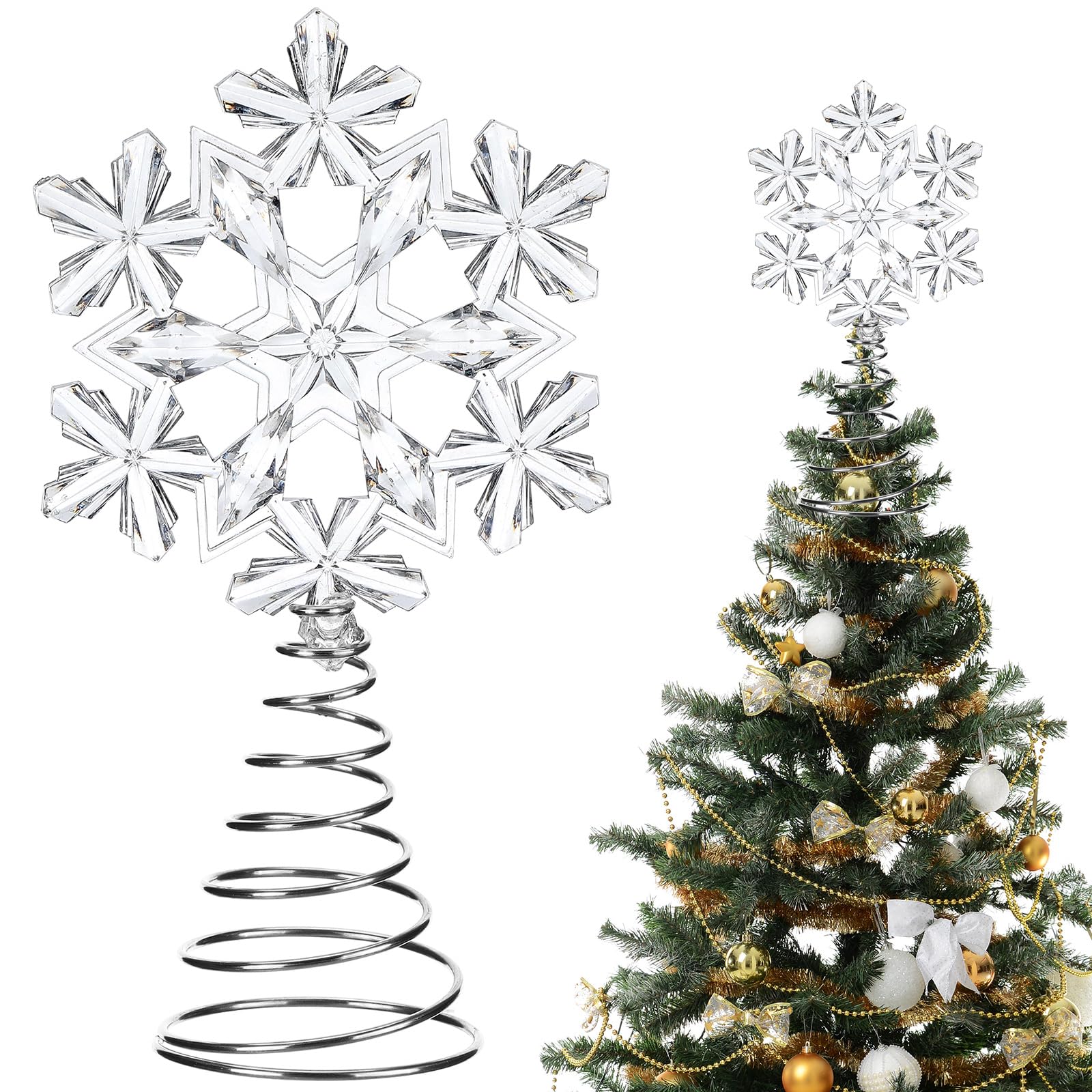 Copo de nieve para árbol de Navidad pequeño adorno acrílico transparente miniatura