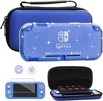 FUNDIARY Switch Lite i in Glitter Clear Case Set ile Ta ma  antas