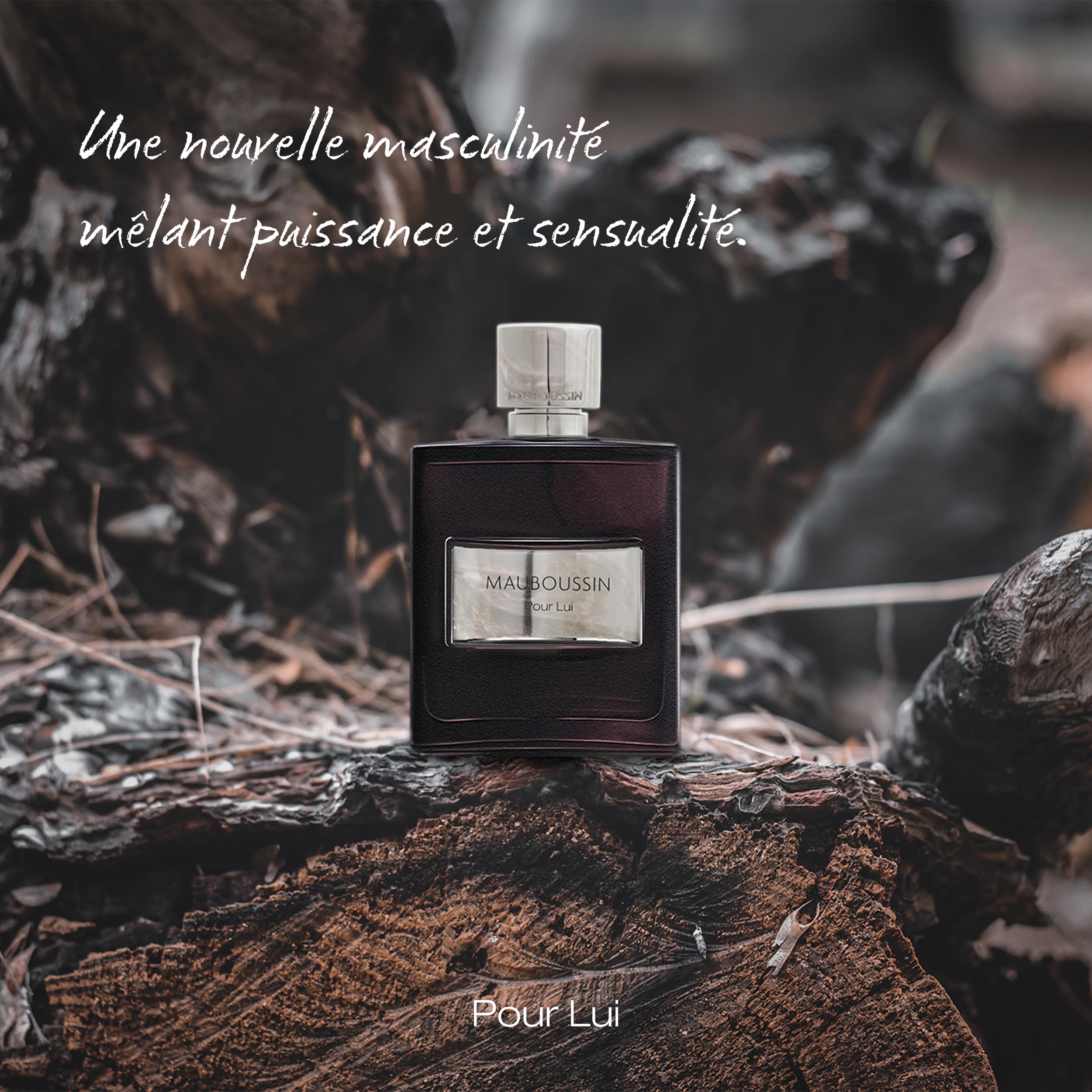 Flacon élégant de Mauboussin Pour Lui, Eau de Parfum pour homme.