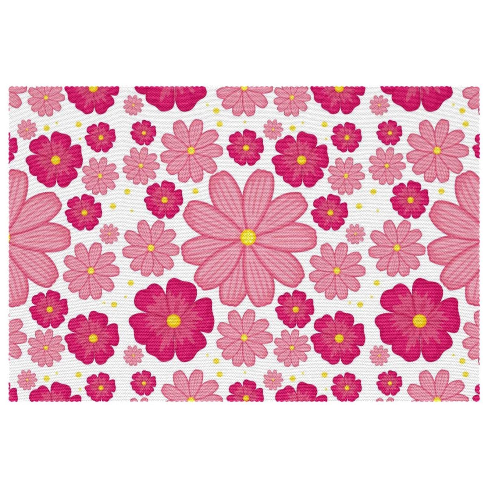 Sets de table motif floral rose : antidérapants et thermorésistants pour vos repas