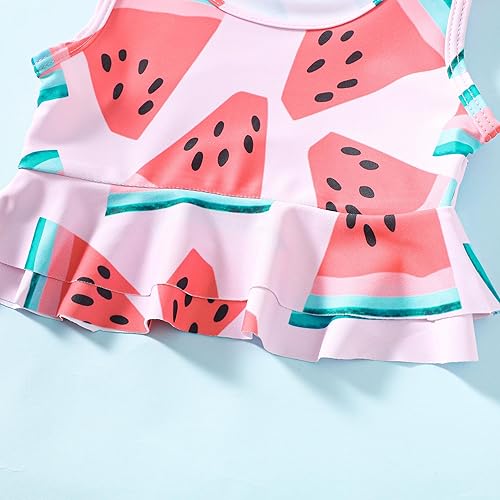 Miniatura 5 de LYSMuch Traje de baño para niñas recién nacidas-3T, traje de baño de bikini con diadema, ropa de playa de 3 piezas