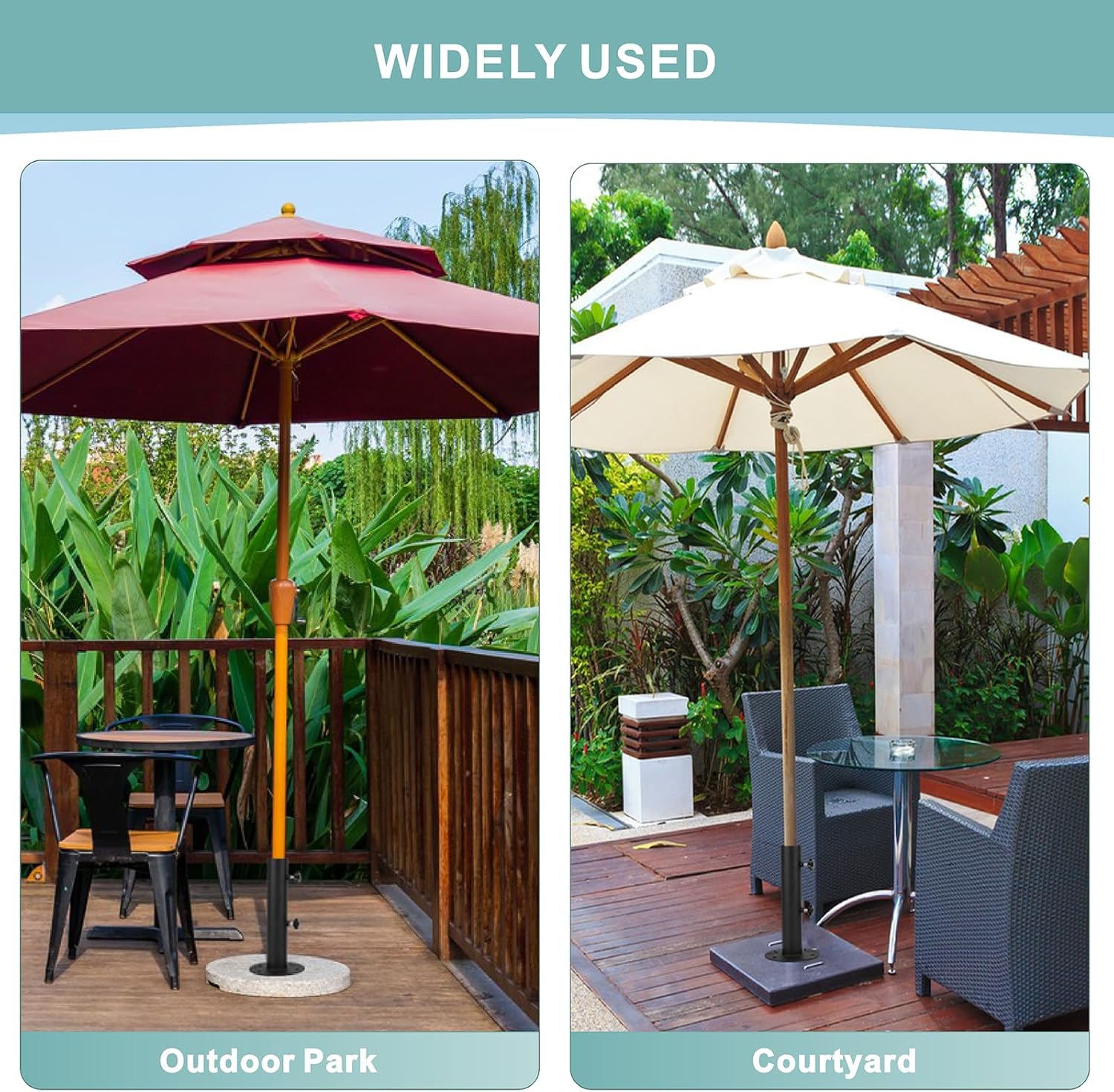 Universal Granite Umbrella Stand Tube, Stone Umbrella Tube Base for Outside, Heavy Duty Parasol Base, Umbrella Pole Mount Stand Tube Set, Table Umbrella Tube Bracket, DIY Umbrella Stand Parts