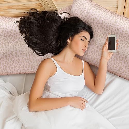 Miniatura 7 de Tatuo 2 fundas de almohada de satén de leopardo de seda vegana con estampado de leopardo de satén sedoso, funda de almohada suave con cierre de