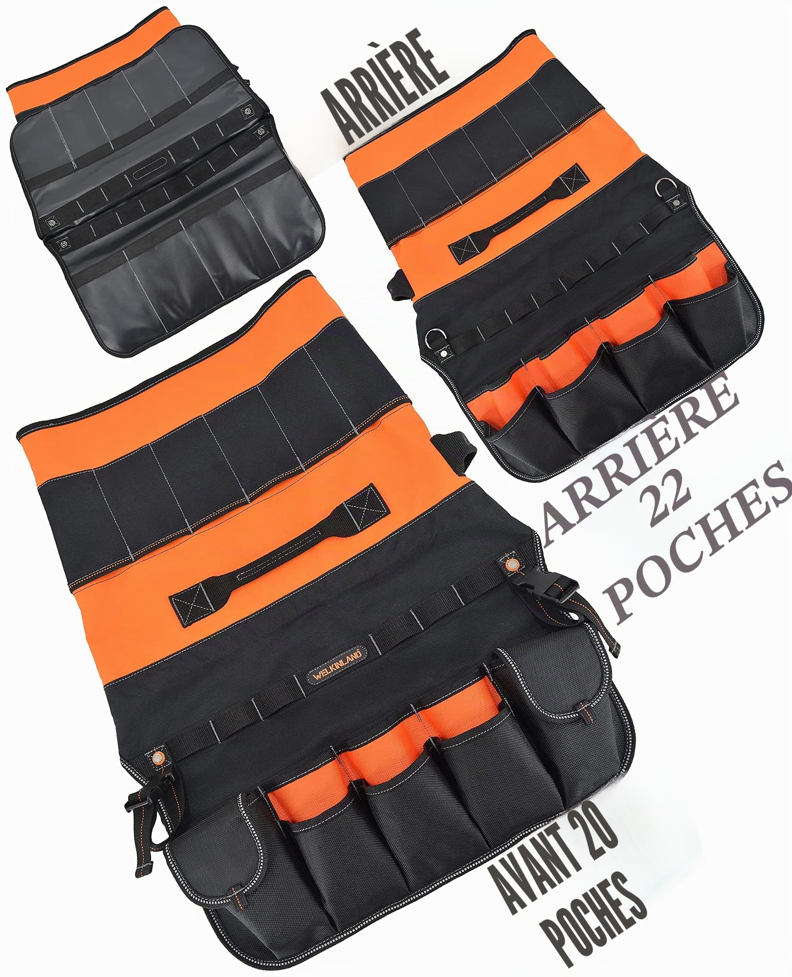 WELKINLAND Seau de rangement pour outils de 5 gallons – Support et doublure en un, sac seau à outils, organisateur pour garage, atelier, maison