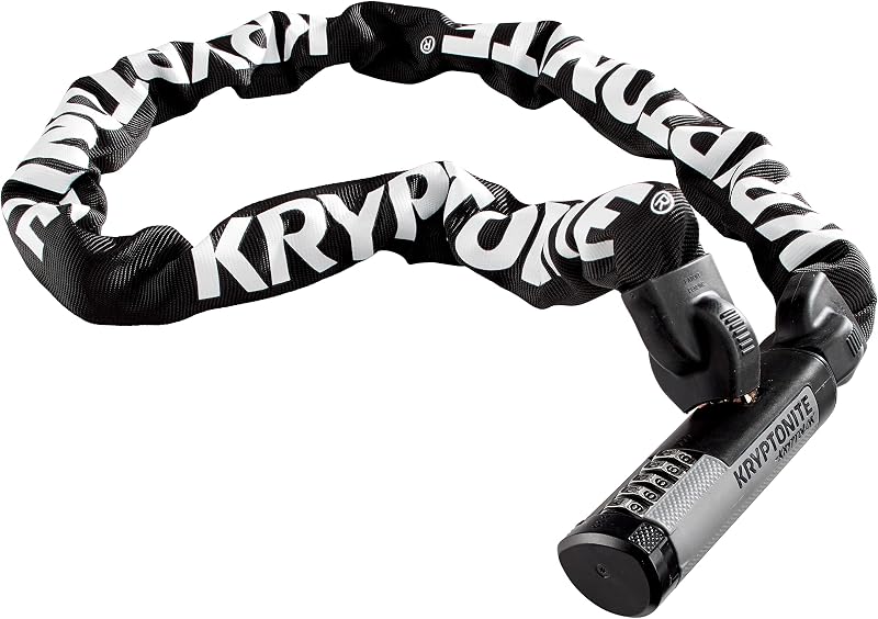 Kryptonite Kryptolok 912 Candado de cadena combinado para bicicleta de 9,5 mm, negro | candados-de-cadena-para-bicicletas