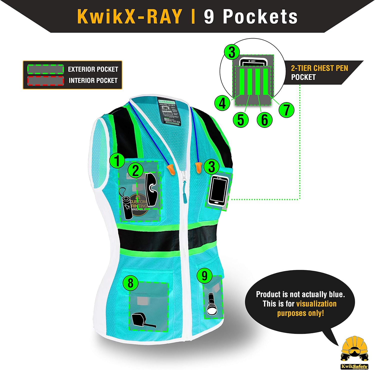 KwikSafety - Charlotte, NC - FIRST LADY Safety Vest for Women, High Visibility Reflective Strips, Meets ANSI & OSHA - Image 6