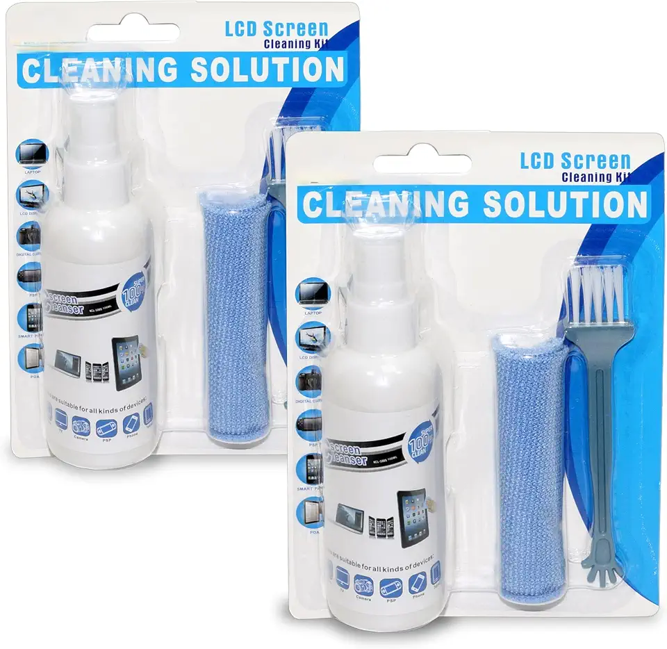 Laptop Cleaning Screen Set- 2 Pack Screen Cleaner Kit, Electronic Device Screen Cleaner, Cleaning Spray for LCD/TFT/LED/Plasma/OLED Televisions and Computer Monitors
