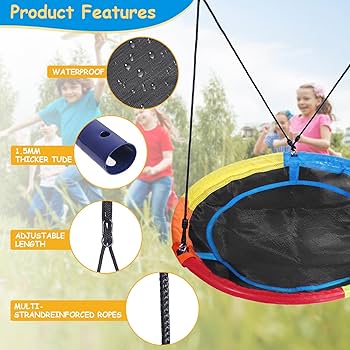 Amazon.com: Lunafun 45” Saucer Swing for Kids, 440lbs