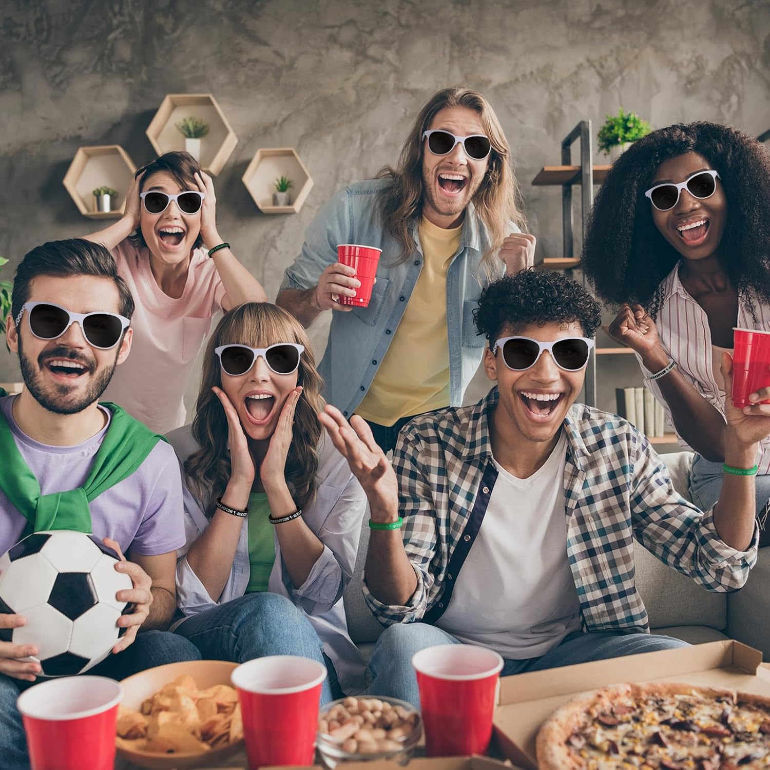 Soulchen Sport Gifts Bulk Men Sunglasses and Silicone Bracelet Sport Team Gift for Party Decor Goodie Bag Fillers
