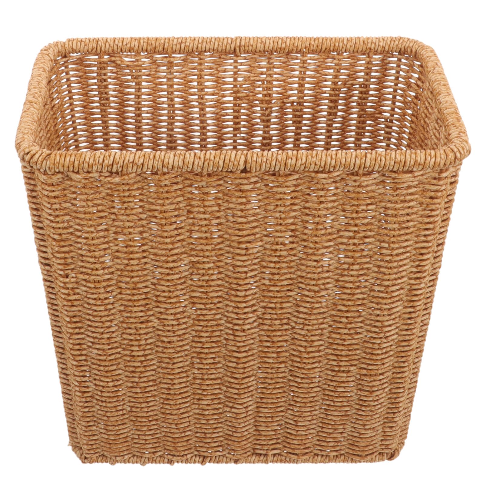 Kichvoe Cesto De Basura De Ratán Cubo De Basura De Mimbre Cubo De Basura Redondo Cesta De Almacenamiento Tejida Contenedor De Ropa Para Dormitorio Sala De Estar Y Baño