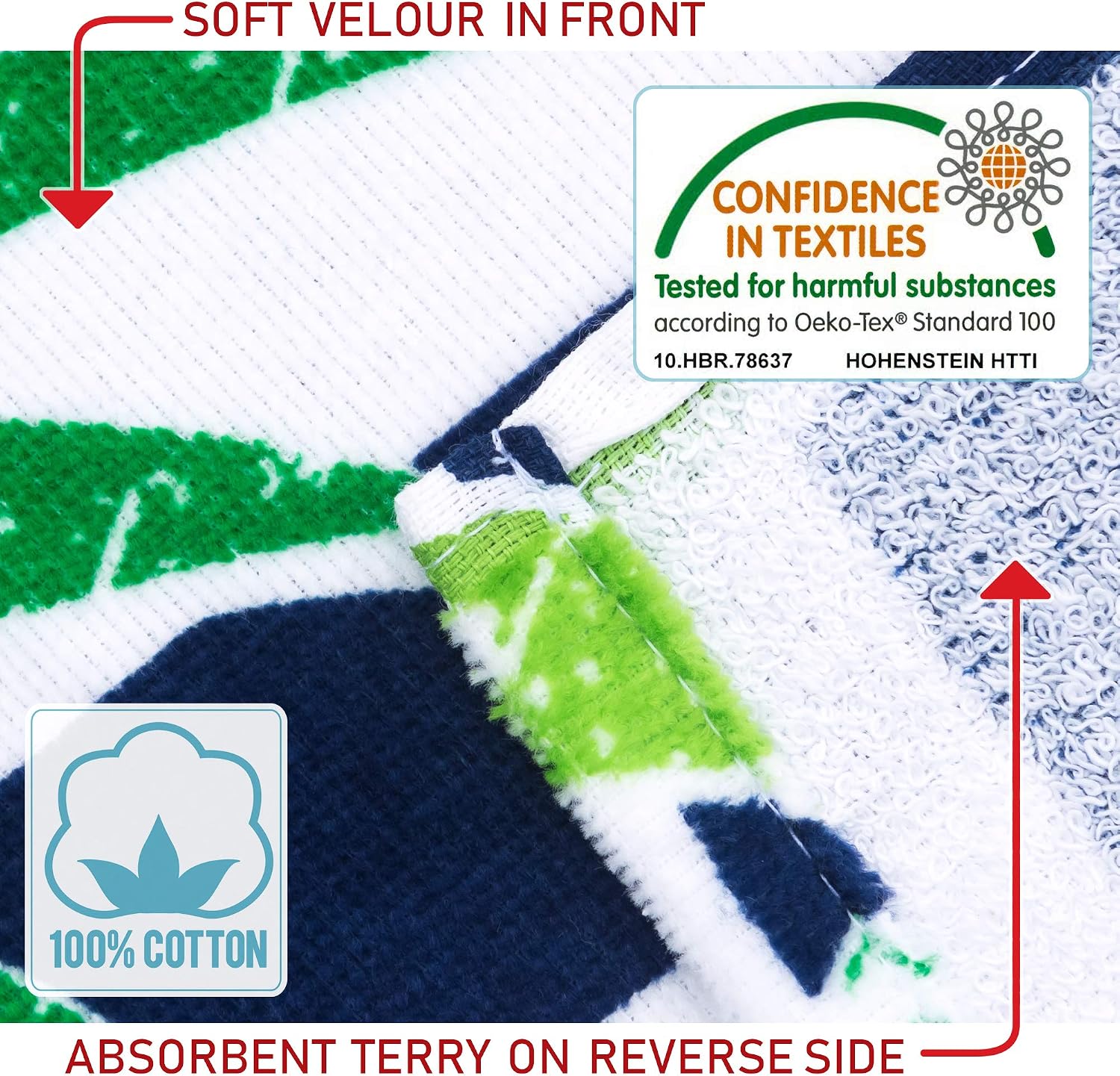 Softerry Pineapples Stripes Beach Towel 30 x 60 inches 100% Cotton (Navy)