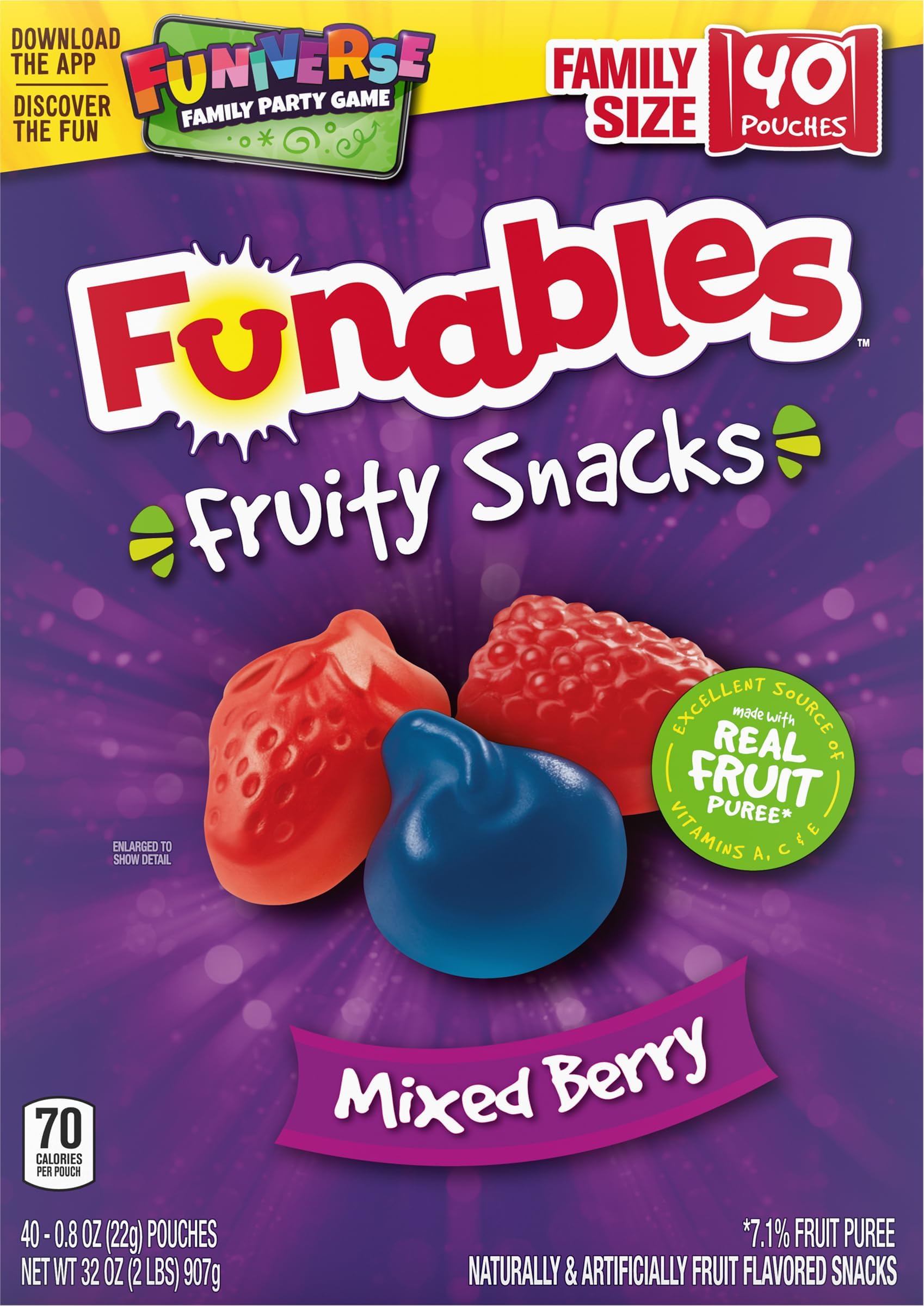 Black Forest Juicy Burst Fruit Snacks, Mixed Fruit Flavors, 0.8 Ounce Pouches (40