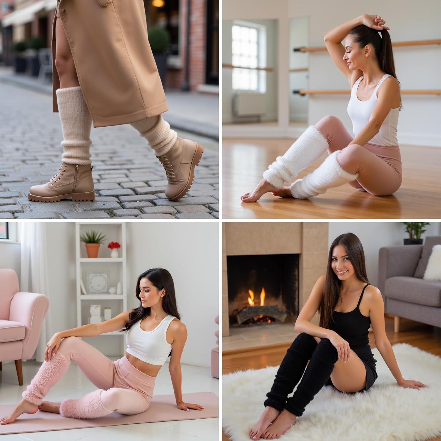 Knit Leg Warmers for Women - Long Wool Boot Ankle Warmers - for Ballet Ice Skating Dance Legwarmers - Image 3