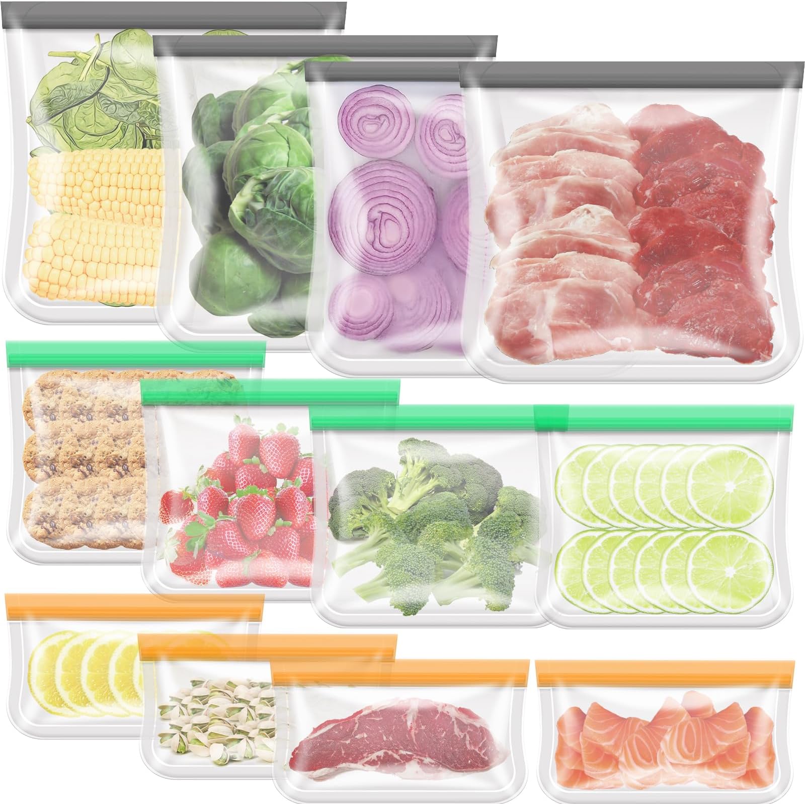 Reusable Silicone Food Storage Containers Bags Dishwasher