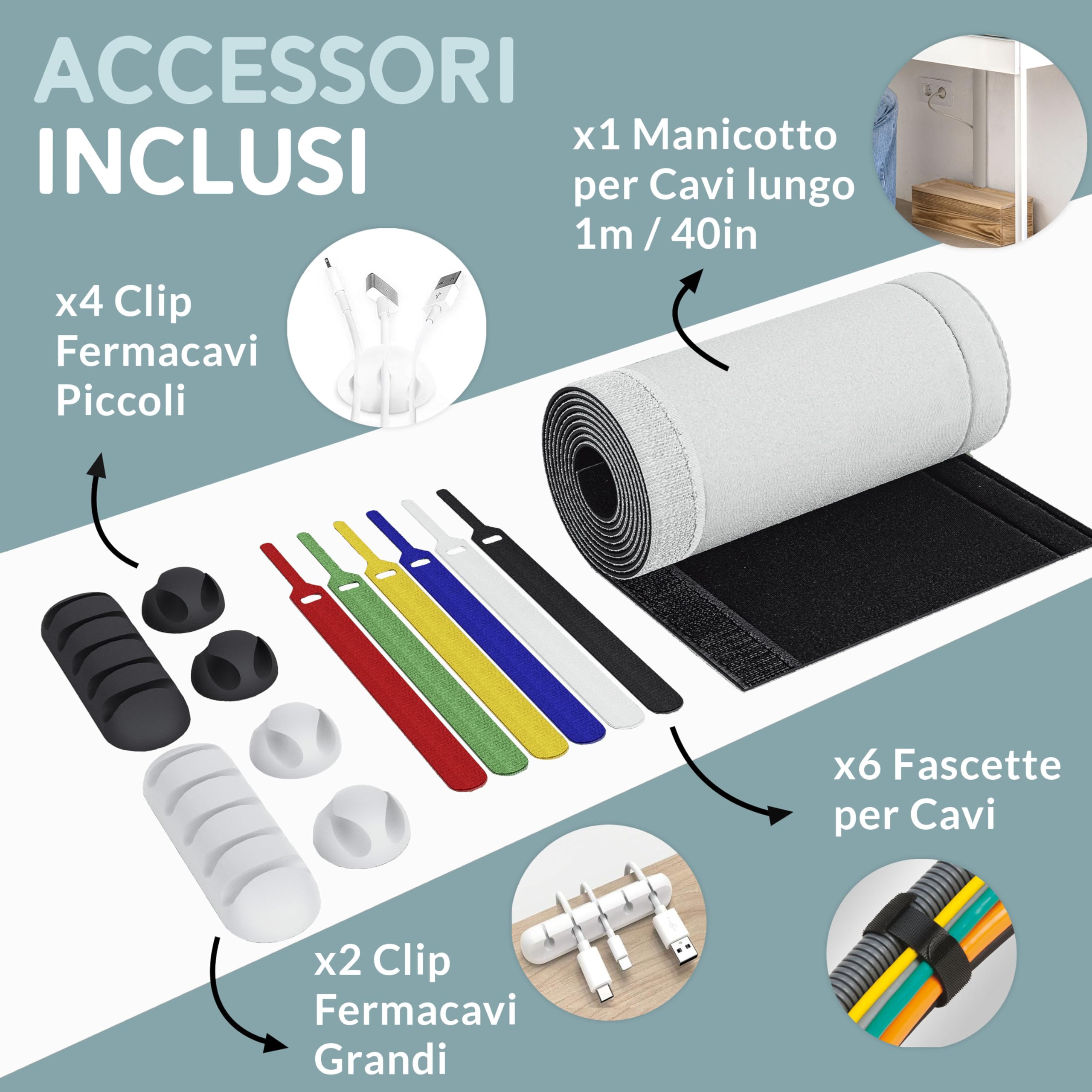 Nature Supplies Set Scatole Raccogli Cavi in Legno di Pino - 1 Scatola Coprifili Media da Scrivania, 1 Cable Box Nascondi Fili Grande da Pavimento (Marrone Scuro)