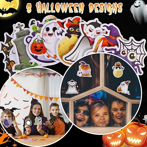 Miniatura 7 de 8 notas adhesivas de Halloween, autoadhesivas, divertidas, con diseño de gato y calabaza, bonitos blocs de notas esenciales para regalos de fiesta,