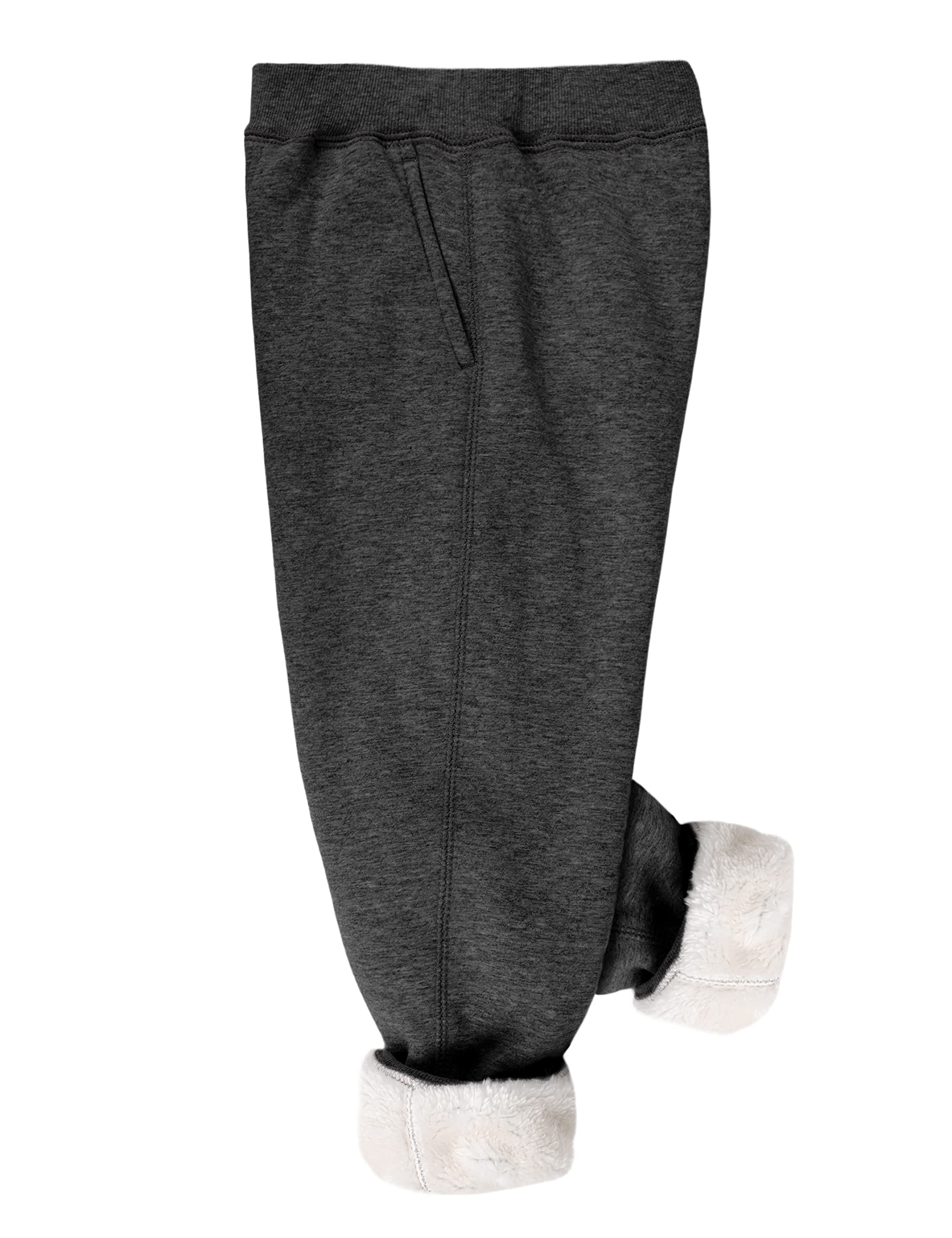 Yeokou Unisex Boys Girls Kid's Sherpa Lined Athletic Jogger Fleece Sweatpants