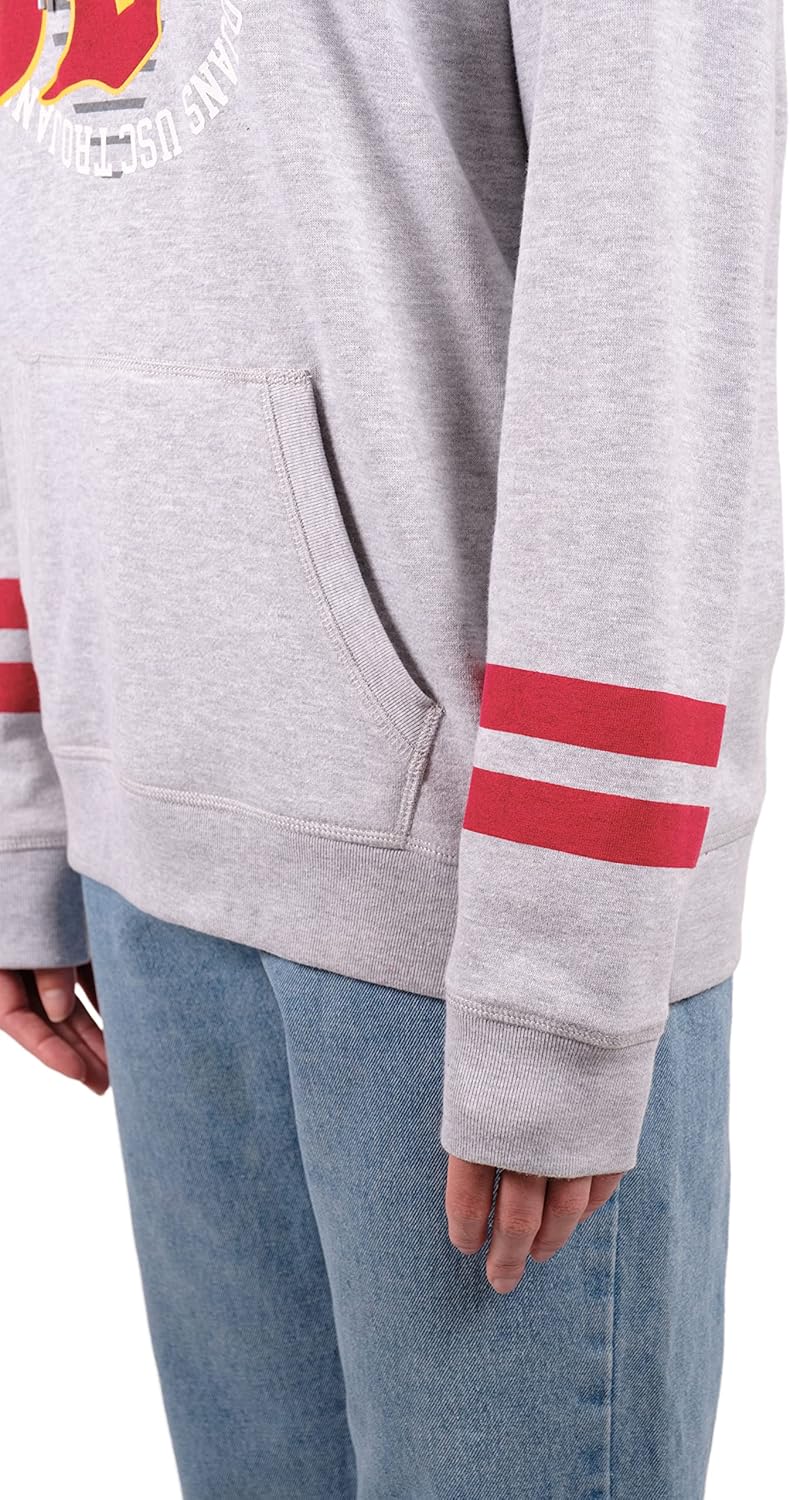 Ultra Game NCAA womens Ncaa Official Wosoft Fleece Pullover Hoodie Sweatshirt With Varsity Stripe