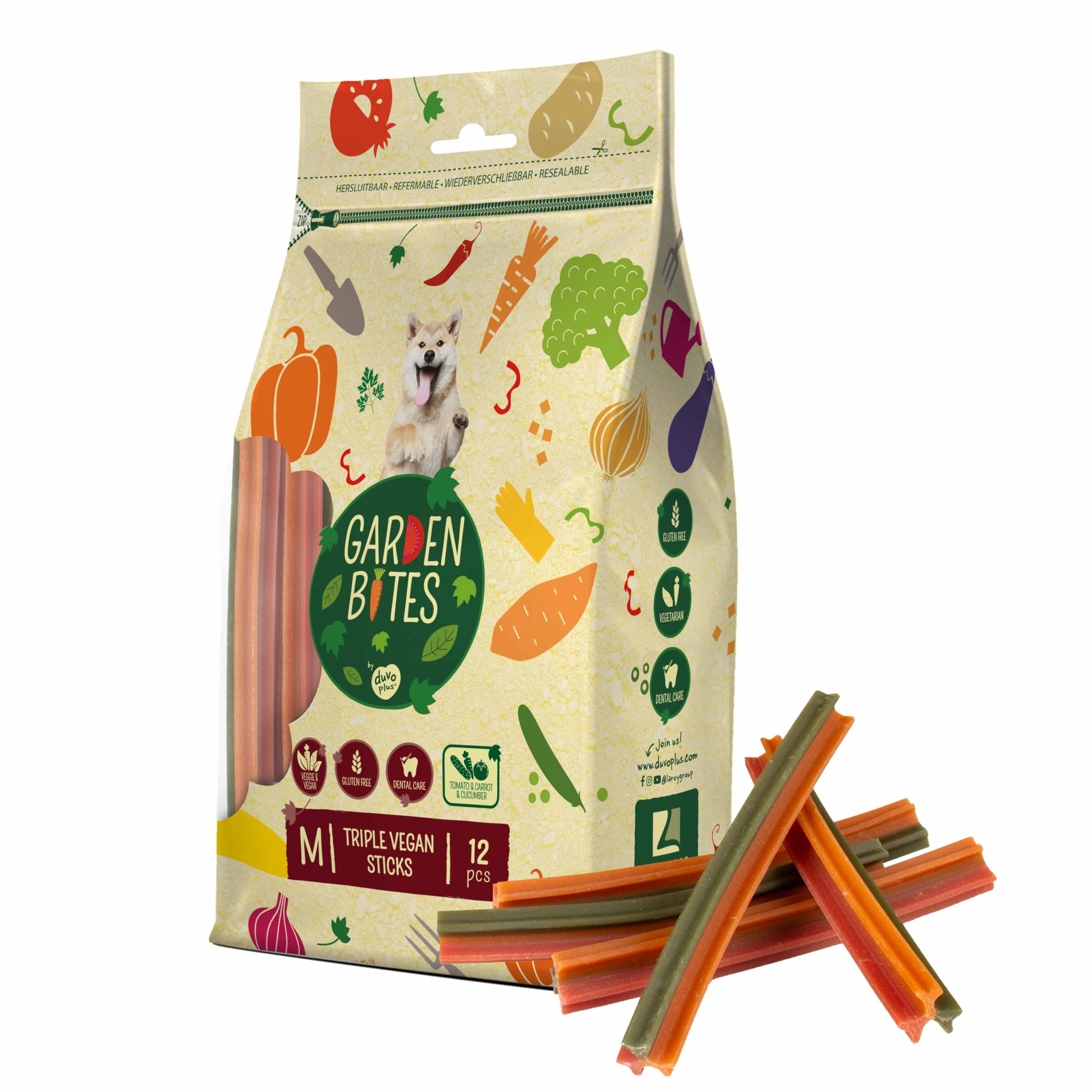 Duvoplus Garden Bites Triple Vegan Sticks Medium 12 Pack