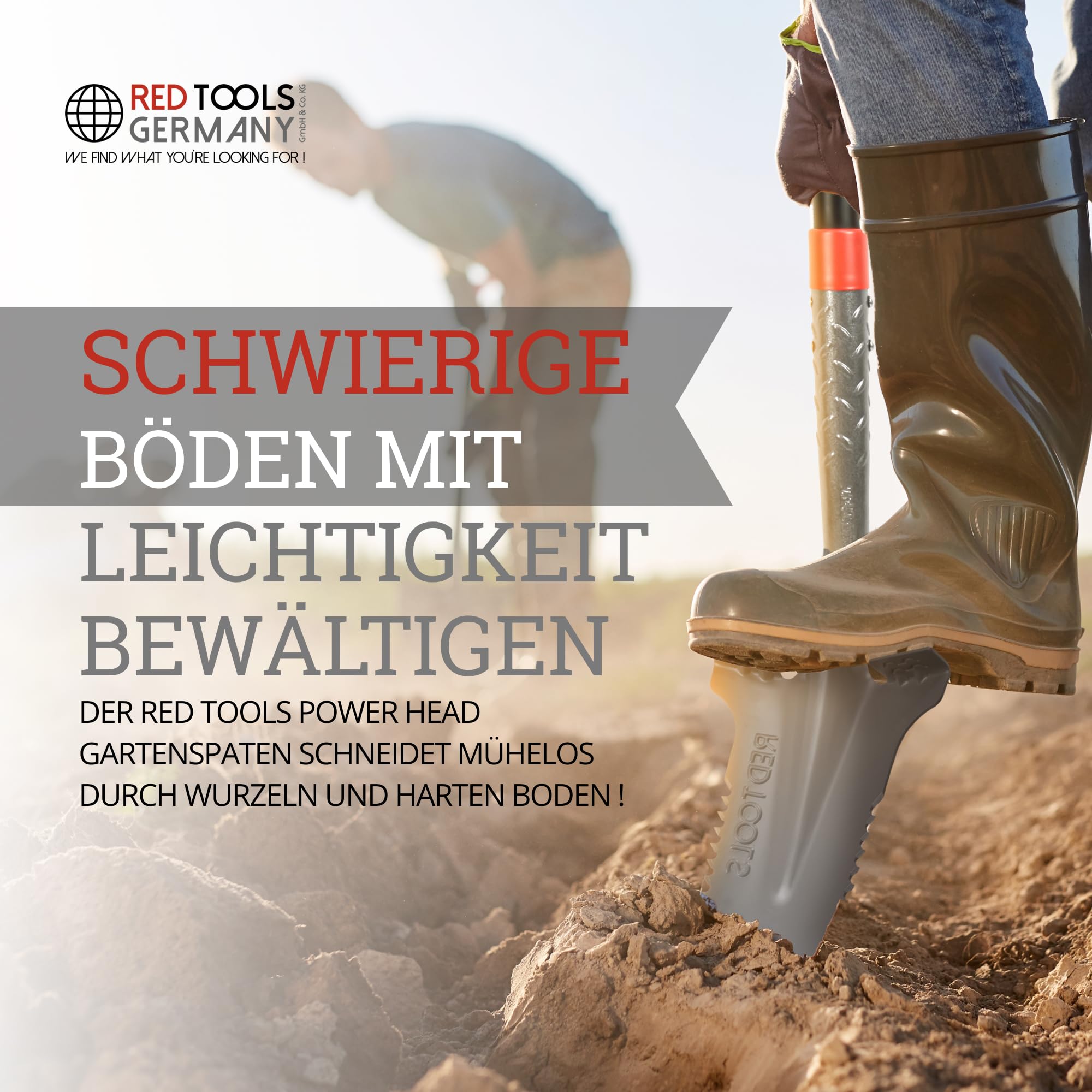 Gartenspaten Spaten mit Wurzelsäge 115 cm Wurzelspaten Spitzspaten 50Mn Stahl 3 mm für Harte Böden mit Trittkante Softgriff