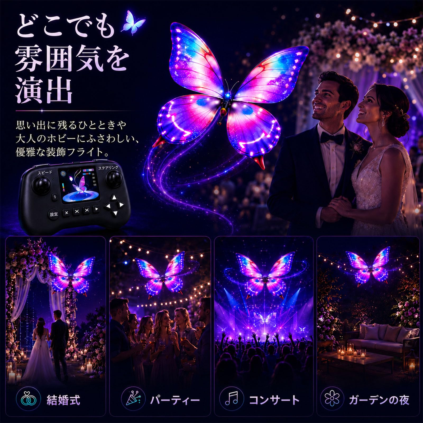 Amazon.co.jp: フライングバタフライ RC ラジコン 蝶 LEDライト付き