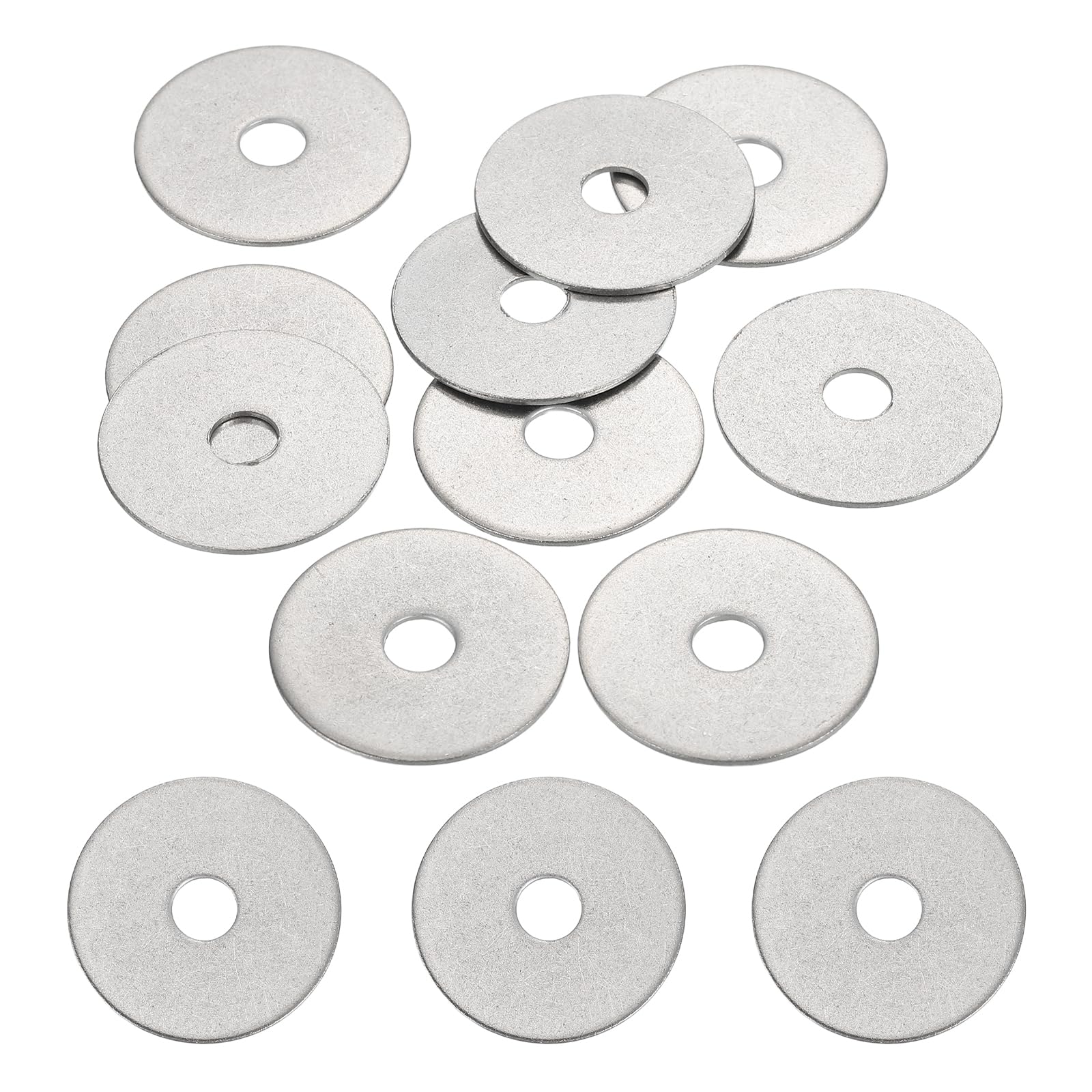 sourcing map 10 Pcs M6 304 Stainless Steel Flat Washers Round Flat Spacers for Screws, Bolts, Plumbing, Automotive, DIY, Electrical Device 6.5mm ID 28mm OD 1mm Thick