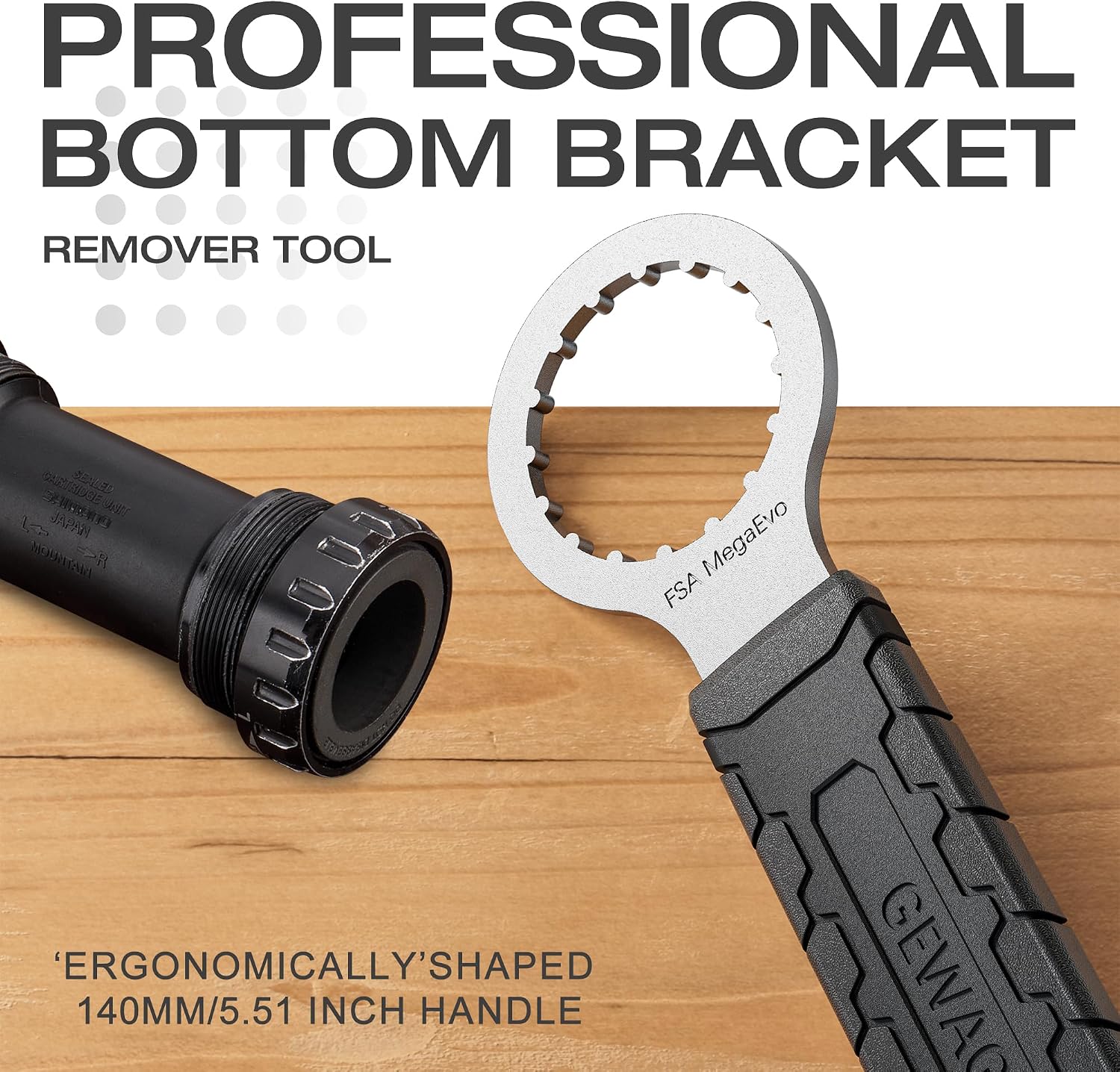 Bicycle Bottom Bracket Tool - Bottom Bracket Removal Install Tool Compatible with Shimano Hollowtech II/BB9000, BBR60,FSA MegaEvo - BB Remover with Crank cap wrench(FSA MegaEvo)