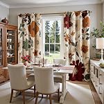 JINCHAN Lora Vintage Floral Blackout Curtains for Bedroom Mid Century Bohemian Room Darkening Drape Flower Patterned Curtains 84 Inches Long Grommet Window Drapes Set 2 Panels Beige