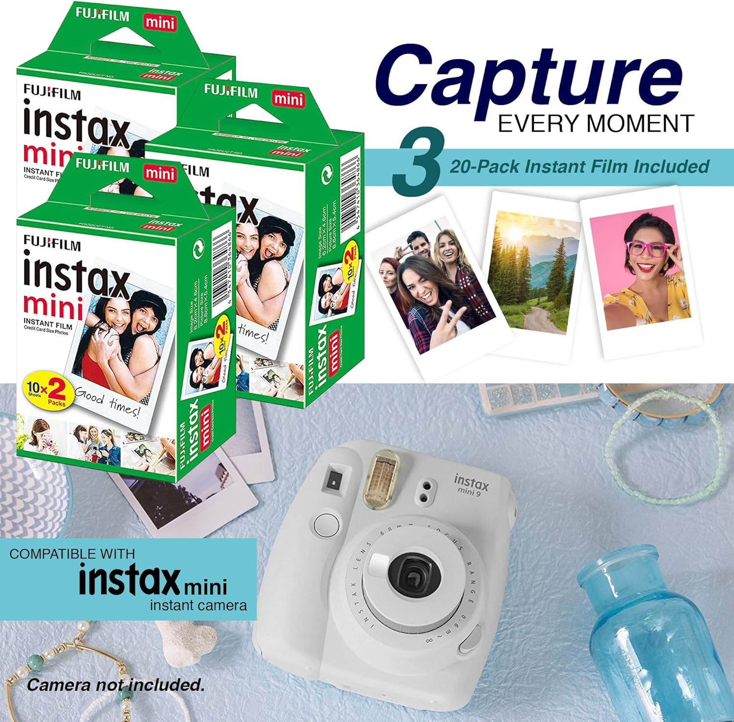 Crаzу Clеаrаnсе Fujifilm Instax Mini Instant Film (3 Twin Packs, 60 Total Pictures) Plus Backpack Shoulder Bag, 10 Paper Frames + 4 Magnetic Frames + Album + Sticker Frames, and More