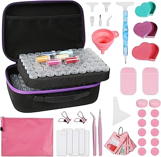 120 Slots Diamond Painting Storage Containers Upgraded Accessories and Tools Pen Tray, Diamond Painting Tools Organizer, Shockproof Diamond Art Storage Case, Jewelry Beads Storage Box