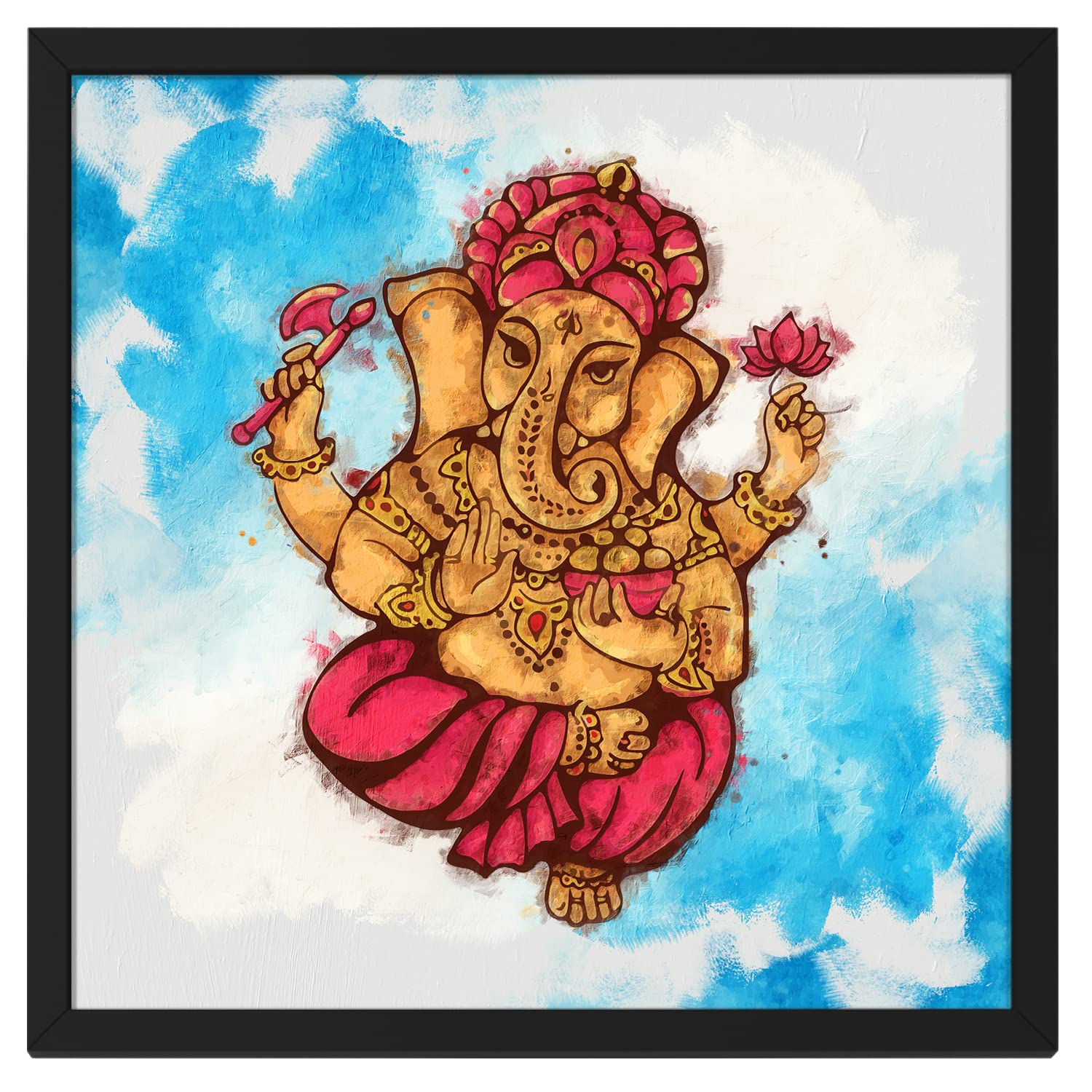 Ritwikas Abstract Wall Art of Chaturbhuj Ganeshji Religious Painting With Frame for Home and Office Decor | Size 13.5 x 13.5 Inch, Set of 1 (Multi Colour) (B09HV4B511) Amazon Price History, Amazon Price Tracker