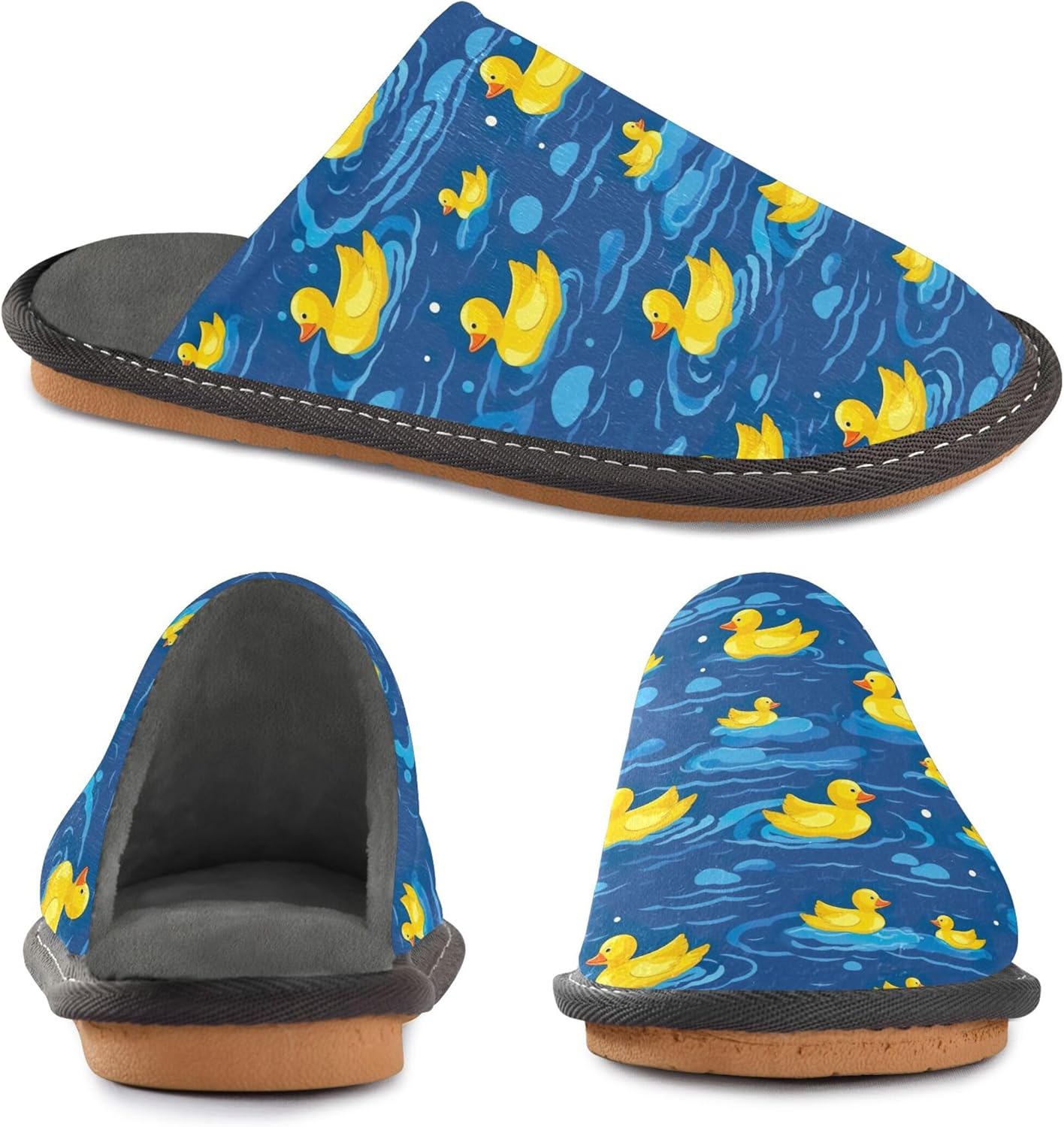 Cute Duck House Slippers – Cozy Fuzzy Slippers for Guests, Washable & Disposable, Perfect for Shoeless Home, Spa & Hotel Use A111522