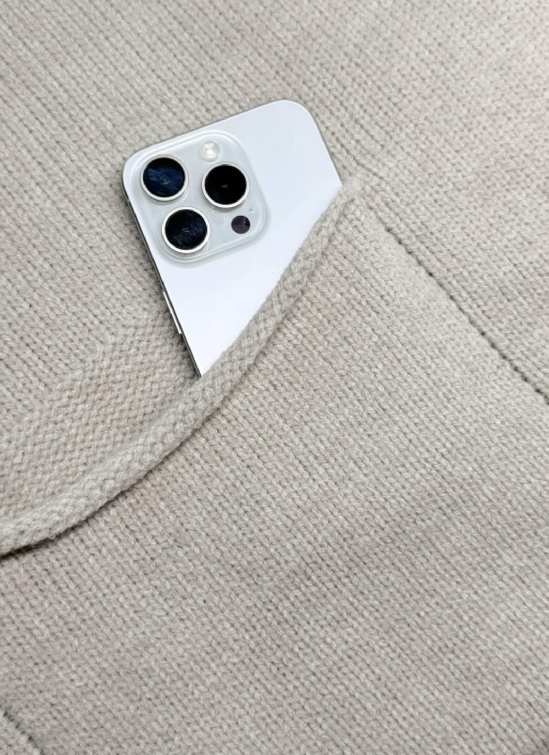 LOZ Women's Oversized Knit Sweaters with Pocket 2025 Fall Winter Causal Batwing Long Sleeve Pullover Crewneck Ivory Sweater - Image 6