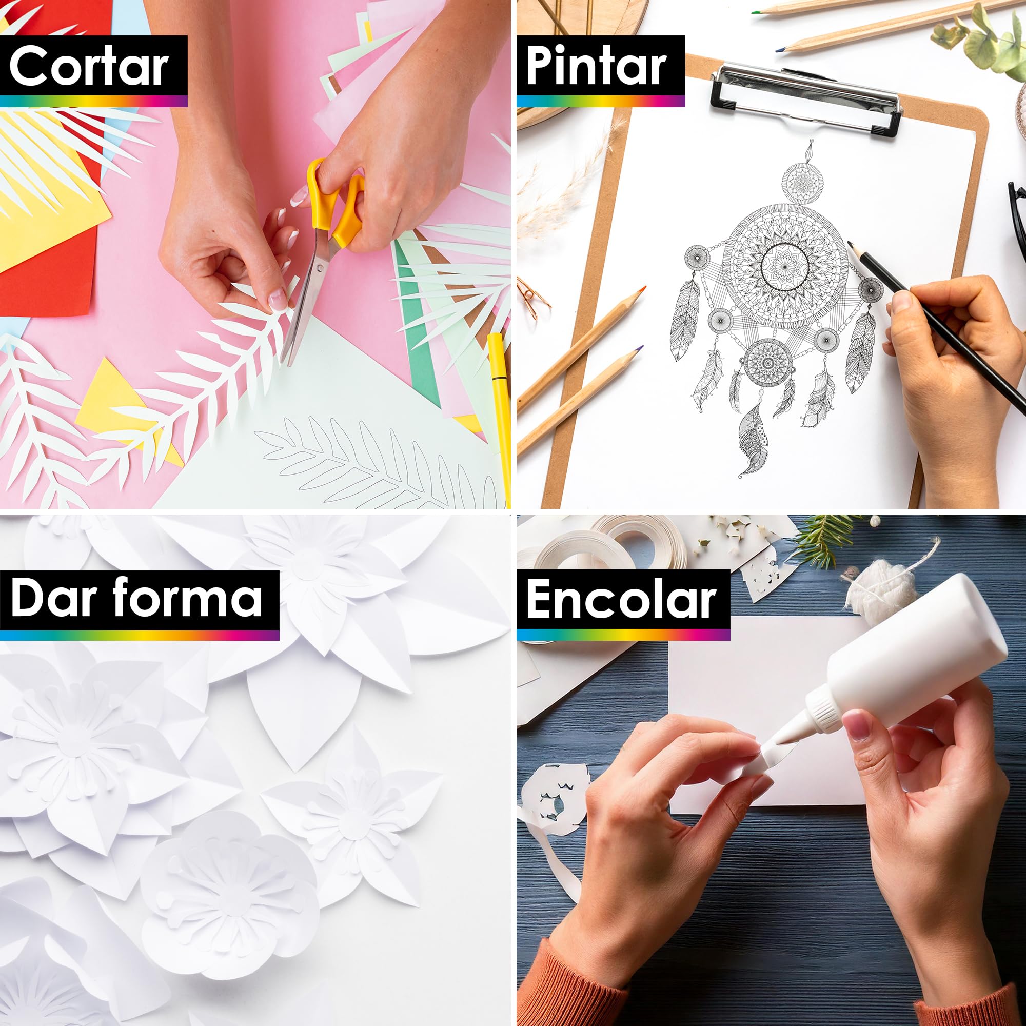 OfficeTree 50x Cartulina Blanca A4 300g - Cartulinas Blancas A4 para Manualidades, Recortar e Imprimir - Papel A4 300gr - Cartulina Gruesa