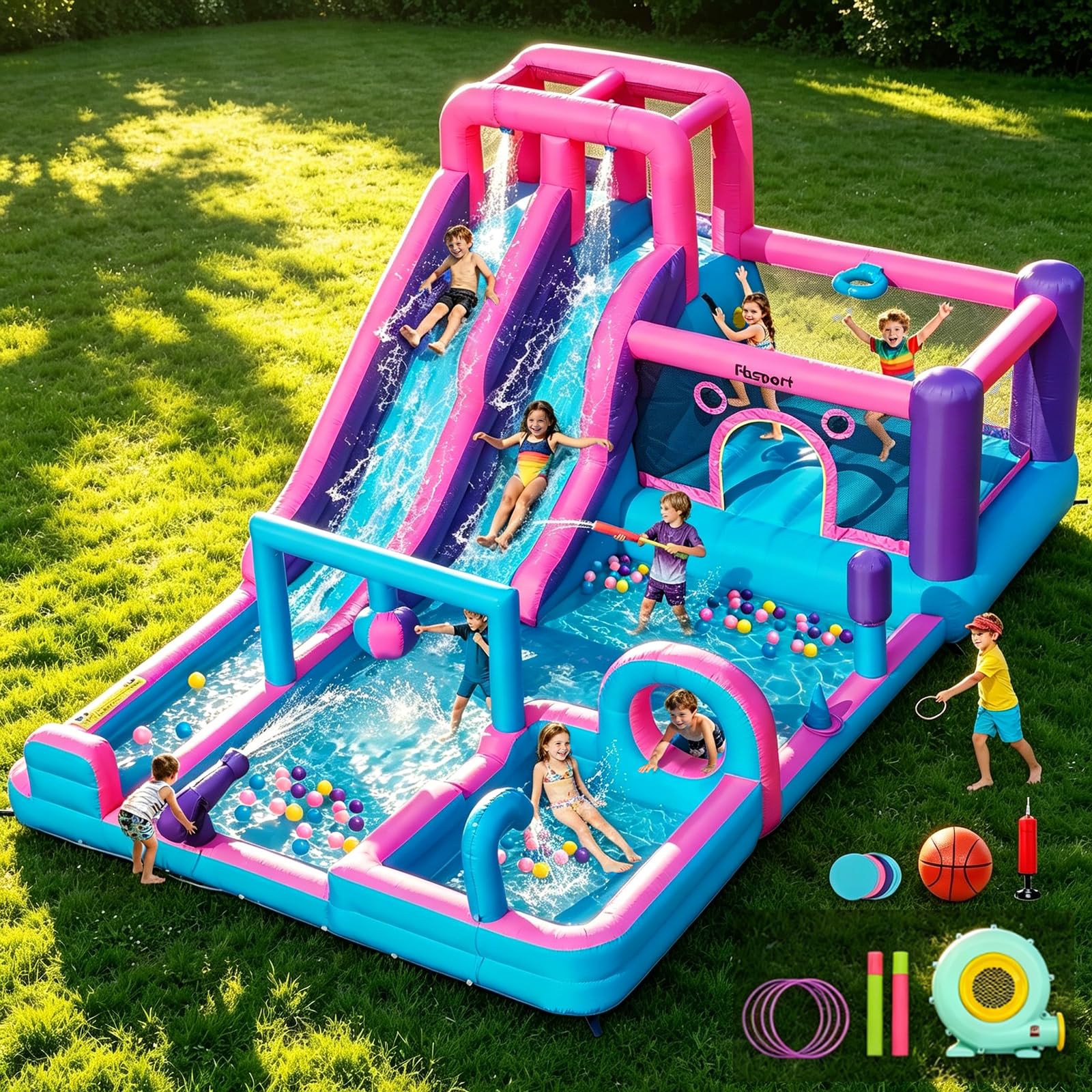 Photo 1 of FBSPORT Inflatable Water Slide Bounce House with Blower