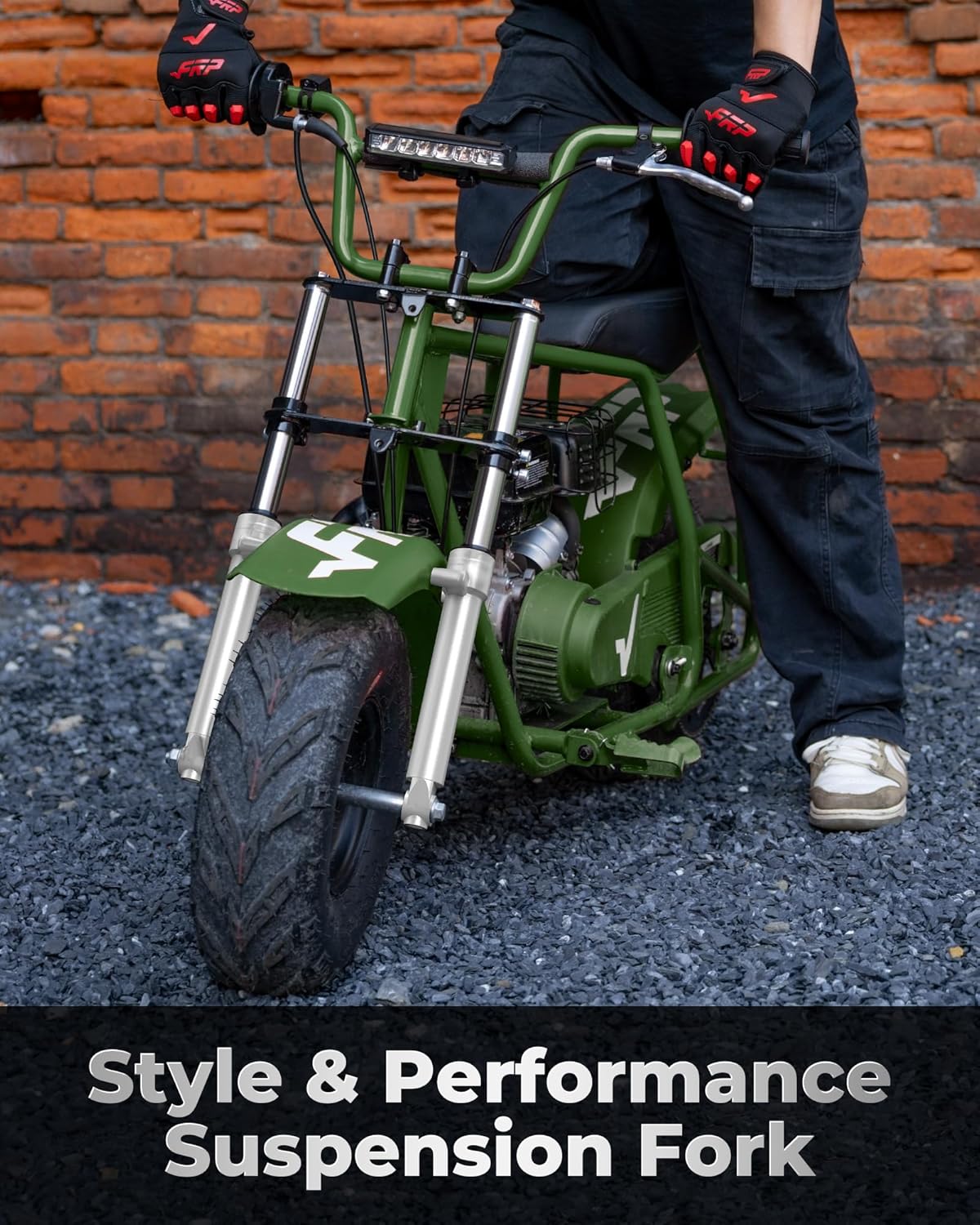 FRP Minibike Suspension Kit -Mini Bike Front Fork, Compatible with Monster Mega Moto MMB80 MMB105 80cc 105cc Motovox MBX10 MBX11 Coleman CT100U Baja DB30, 10 Years Warranty Silver