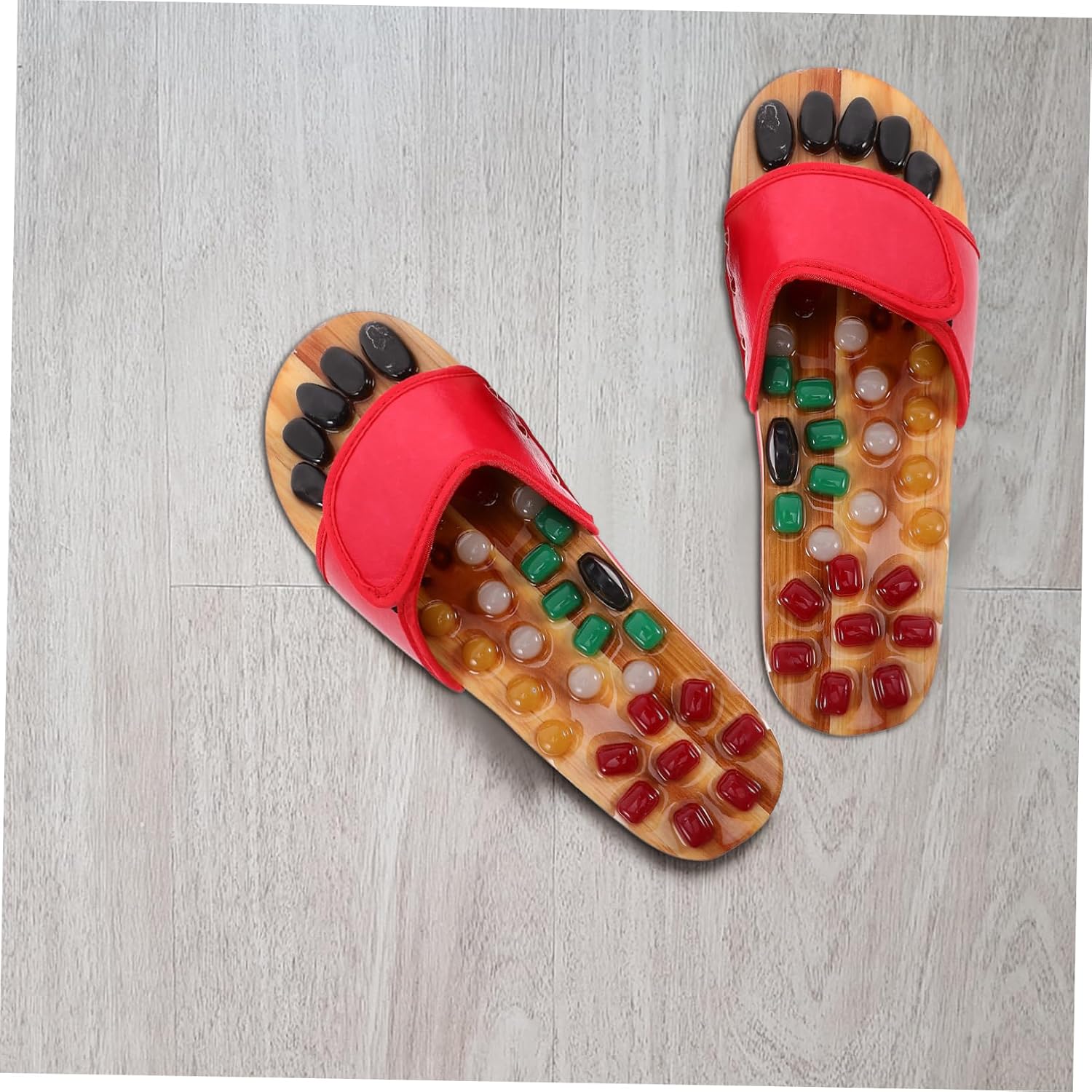 Acupressure Foot Massagers Massaging Slippers Cobblestone Design Natural Jade Health Care Comfortable Pu/eva Material Size 43-44