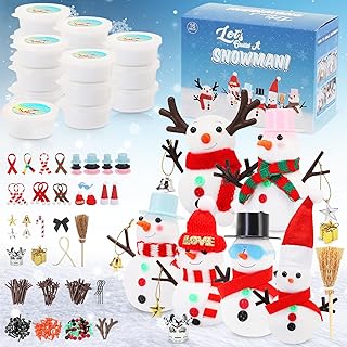 16 Pack Build a Snowman Kit,White Modeling Snowman DIY Kit,Christmas Cra...