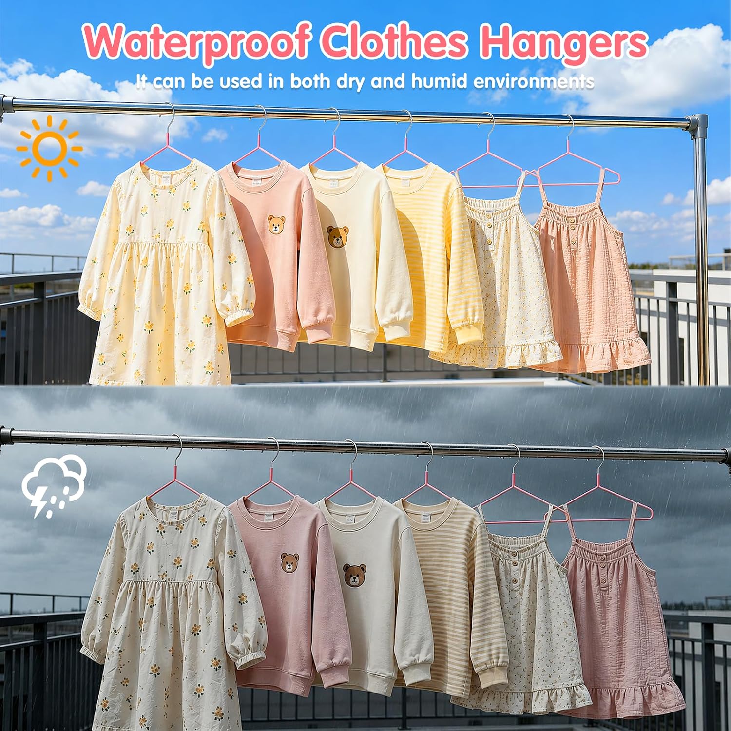 100 Pack Kids Hangers,Plastic-Coated Clothes Hangers for Kids,Children
