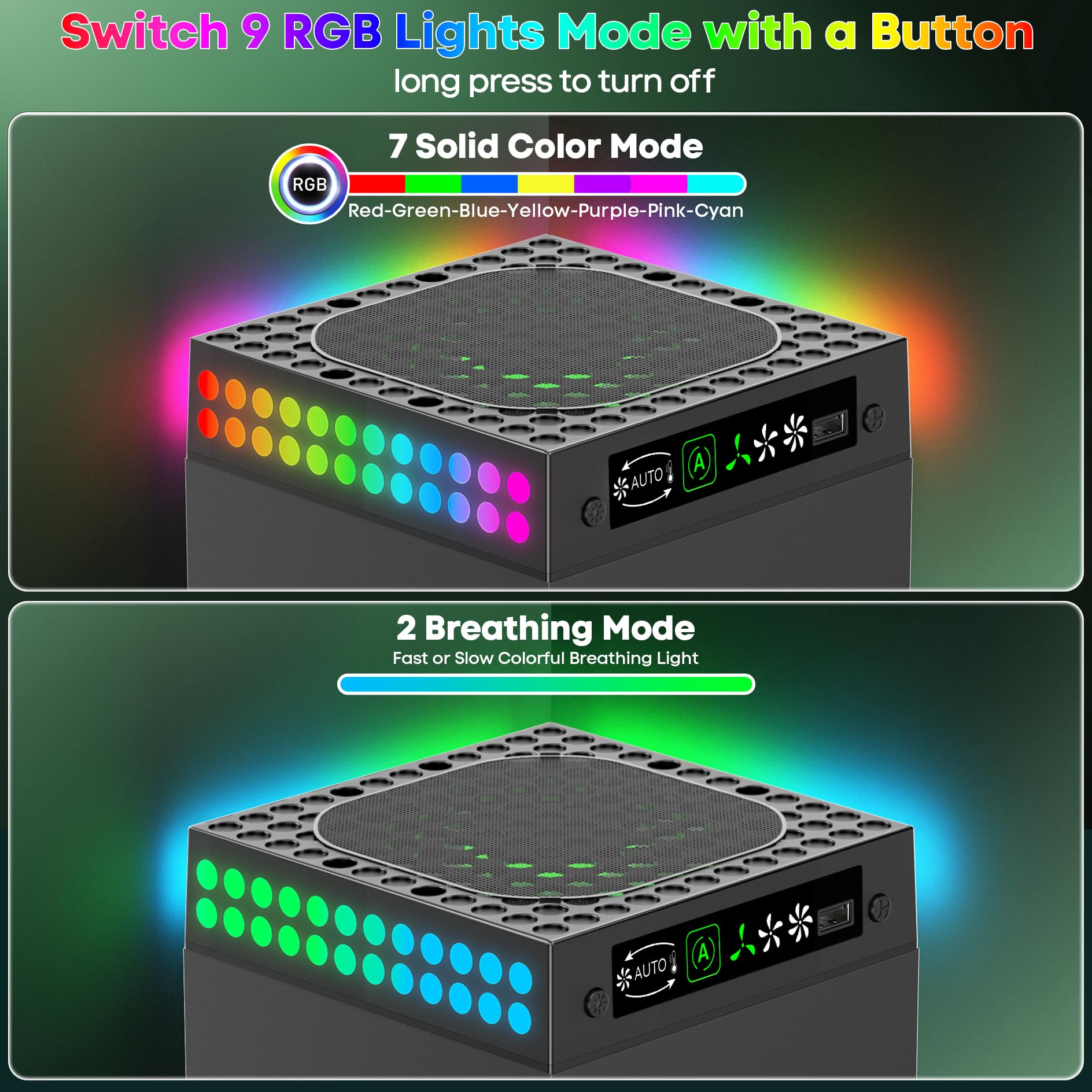 Ventola Xbox Series X di Raffreddamento Automatica, Raffreddamento Xbox Serie X con 9 modalità Luce RGB, Ventola Accessori X box Series X con Gancio per Cuffie