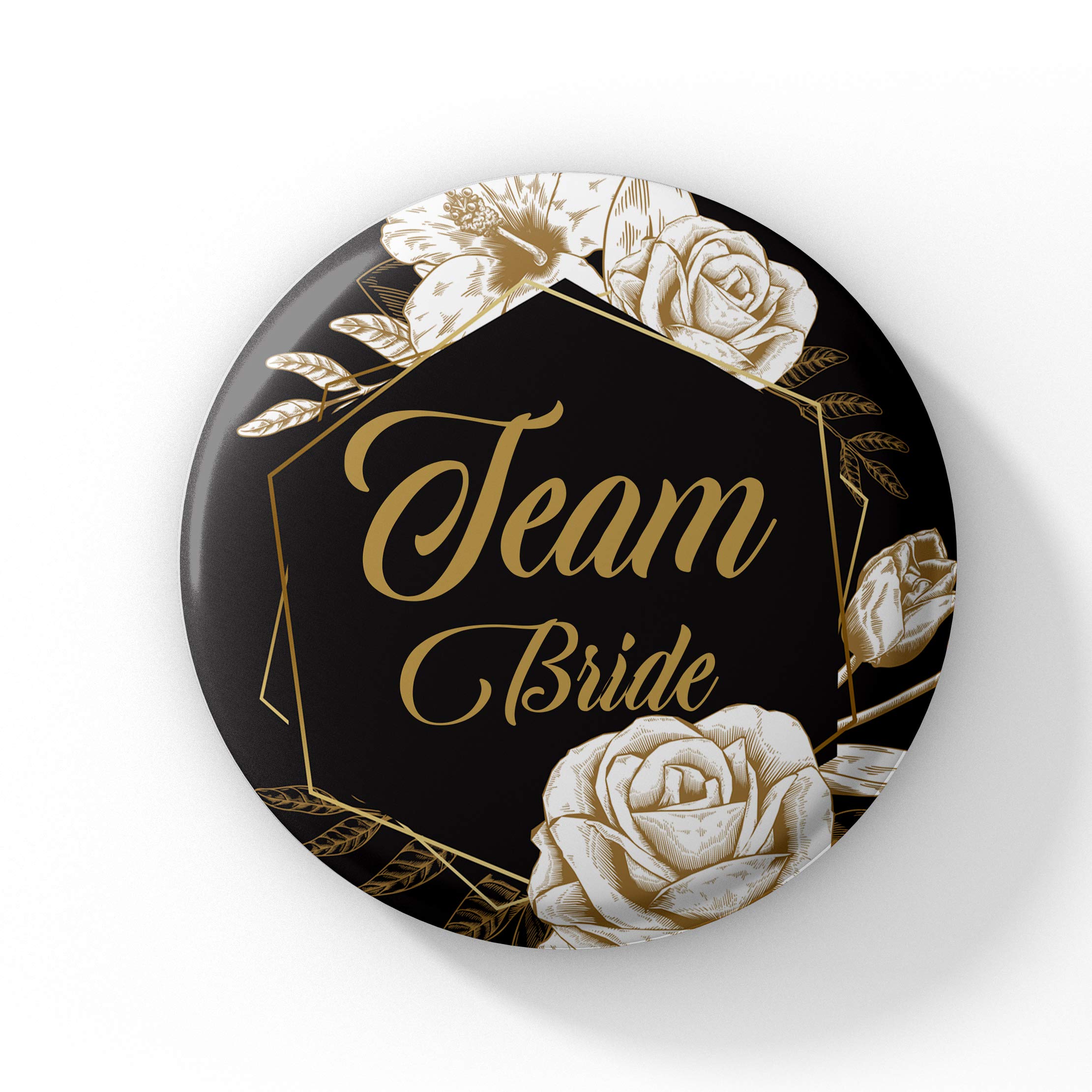 WDC-161 Hochzeitsabzeichen für die Braut im indischen Team, 44 mm, mehrfarbig, Metall, ohne Edelstein, 15 Stück