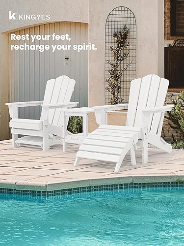 Miniatura 4 de KINGYES Otomana Adirondack plegable para silla Adirondack, color blanco