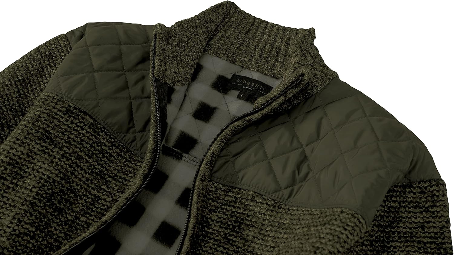 Gioberti Men's Knitted Regular Fit Full Zip Cardigan Sweater with Soft Brushed Flannel Lining - Image 6