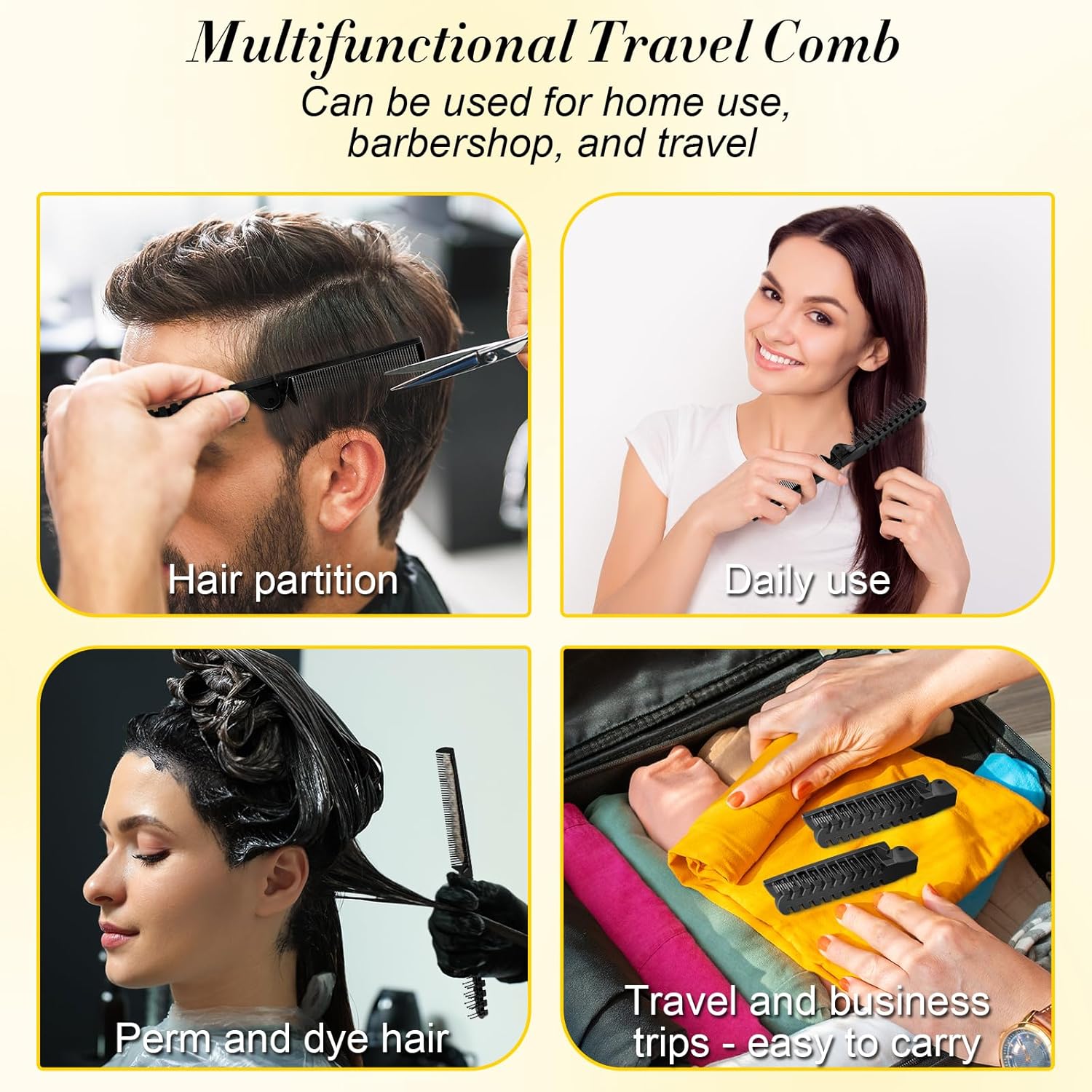 Travel Folding Comb, Compact Foldable Hair Brush Travel Pocket Mini Hair Comb & Makeup Comb in Bulk Individually Wrapped for Women Men Girls Homeless Hotel Shelter Nursing Home Charity Church